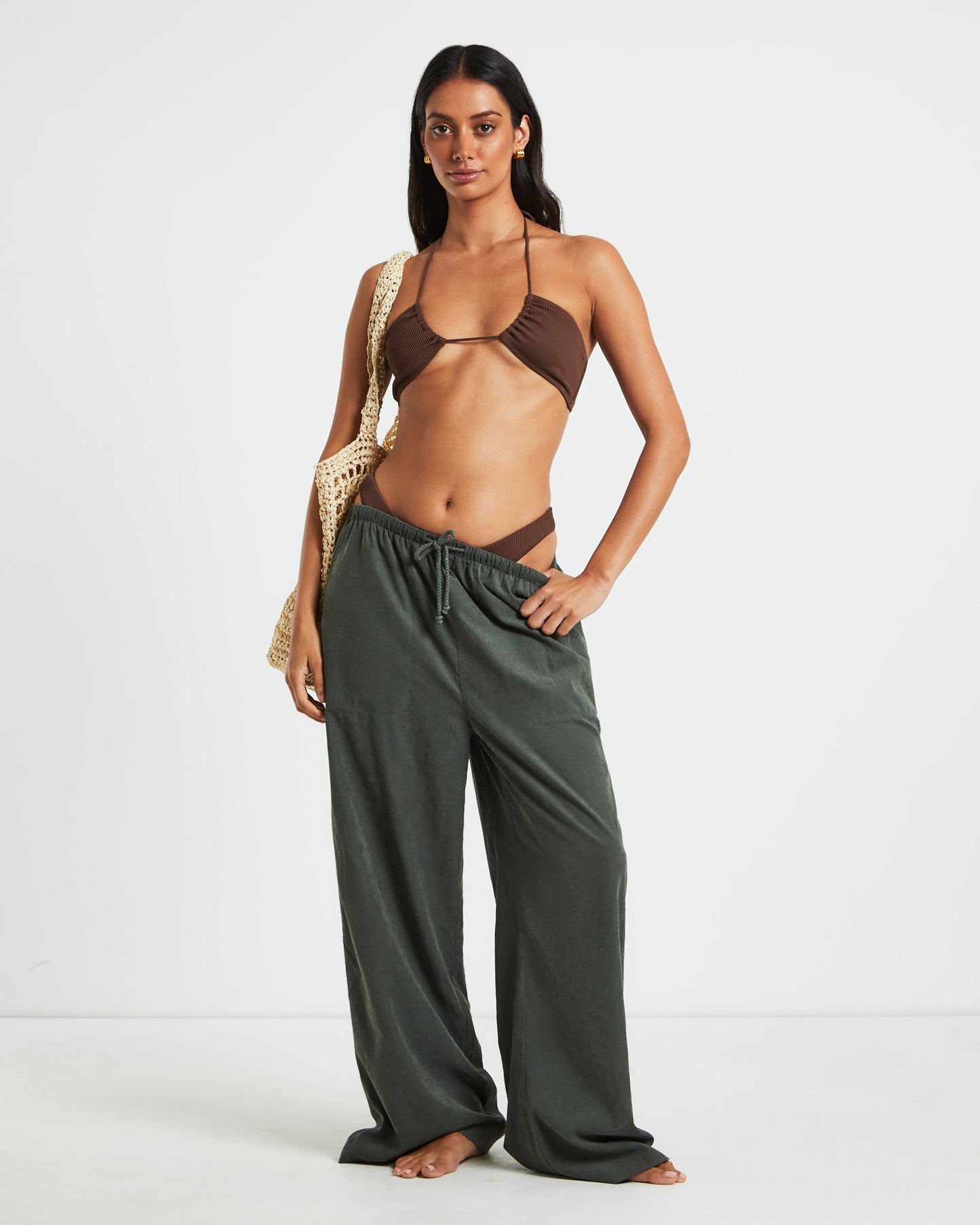 Rib Cross Front Bikini Top