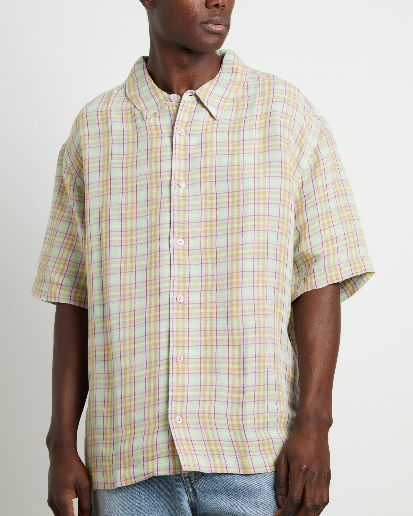 Kali Hemp Check Short Sleeve Shirt in Multi