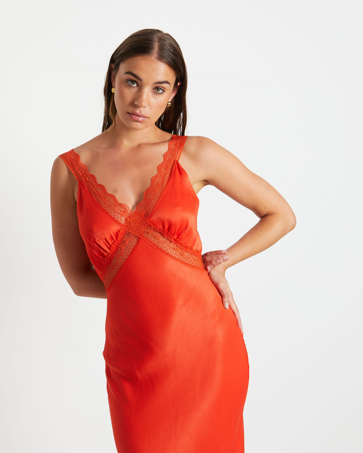 Everleigh Lace Slip Midi Dress