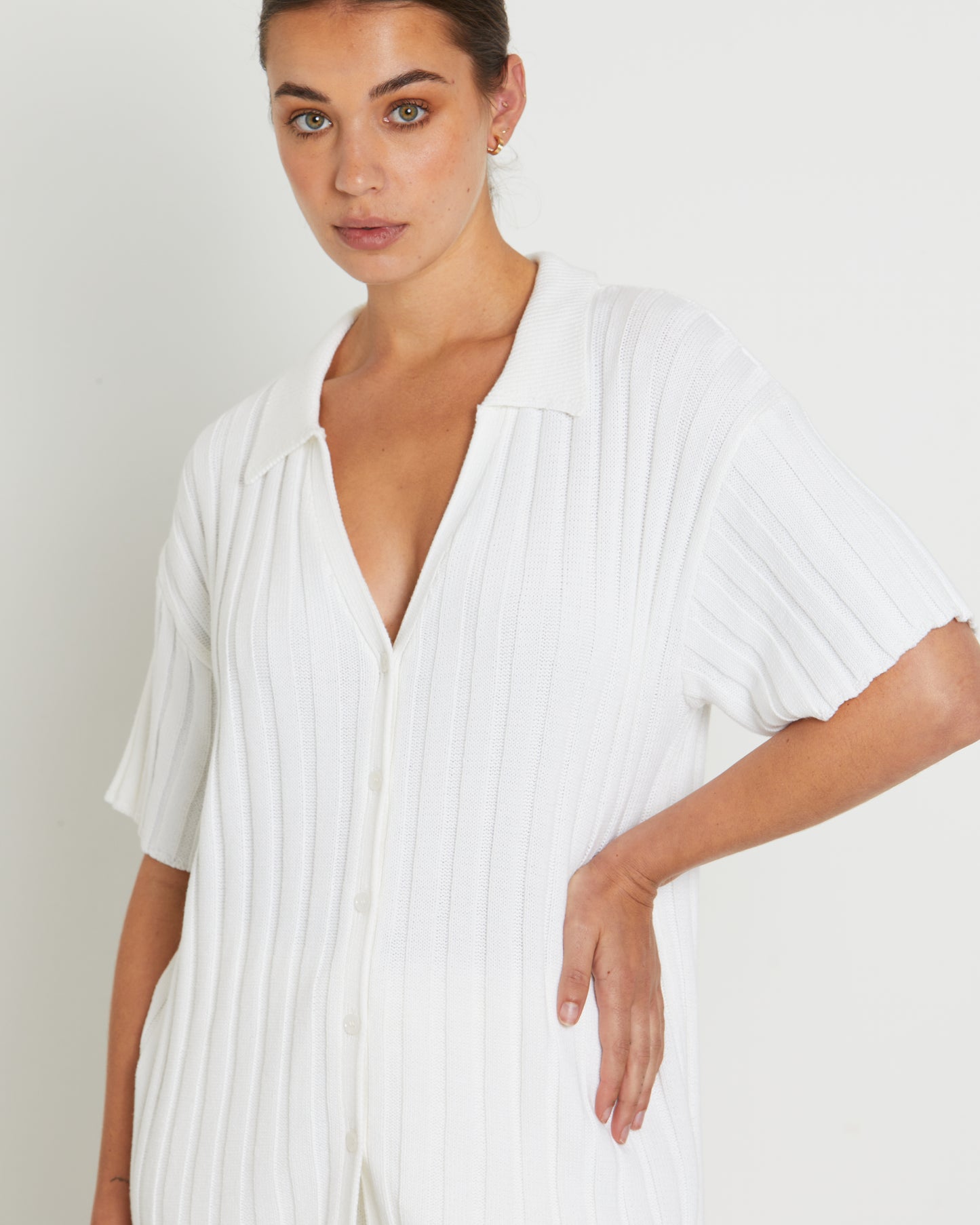 Bambi Button Short Sleeve Top