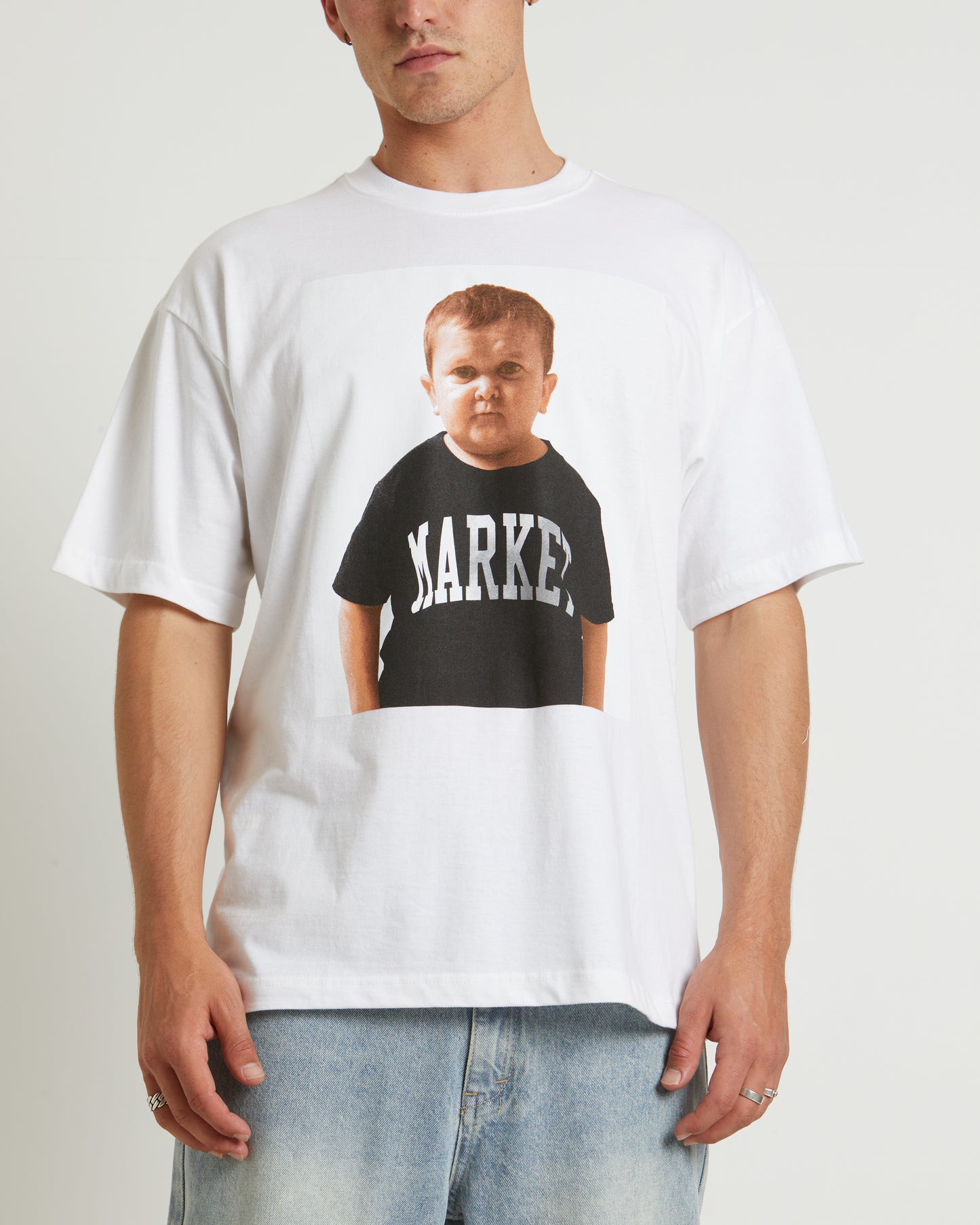 Hasbulla Photo Short Sleeve T-Shirt in White