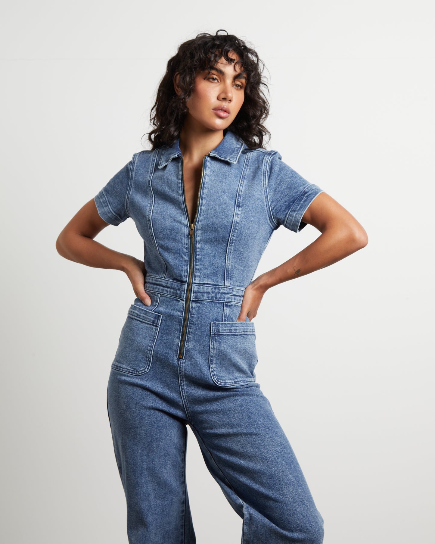 Nikki Denim Maxi Boiler Suit