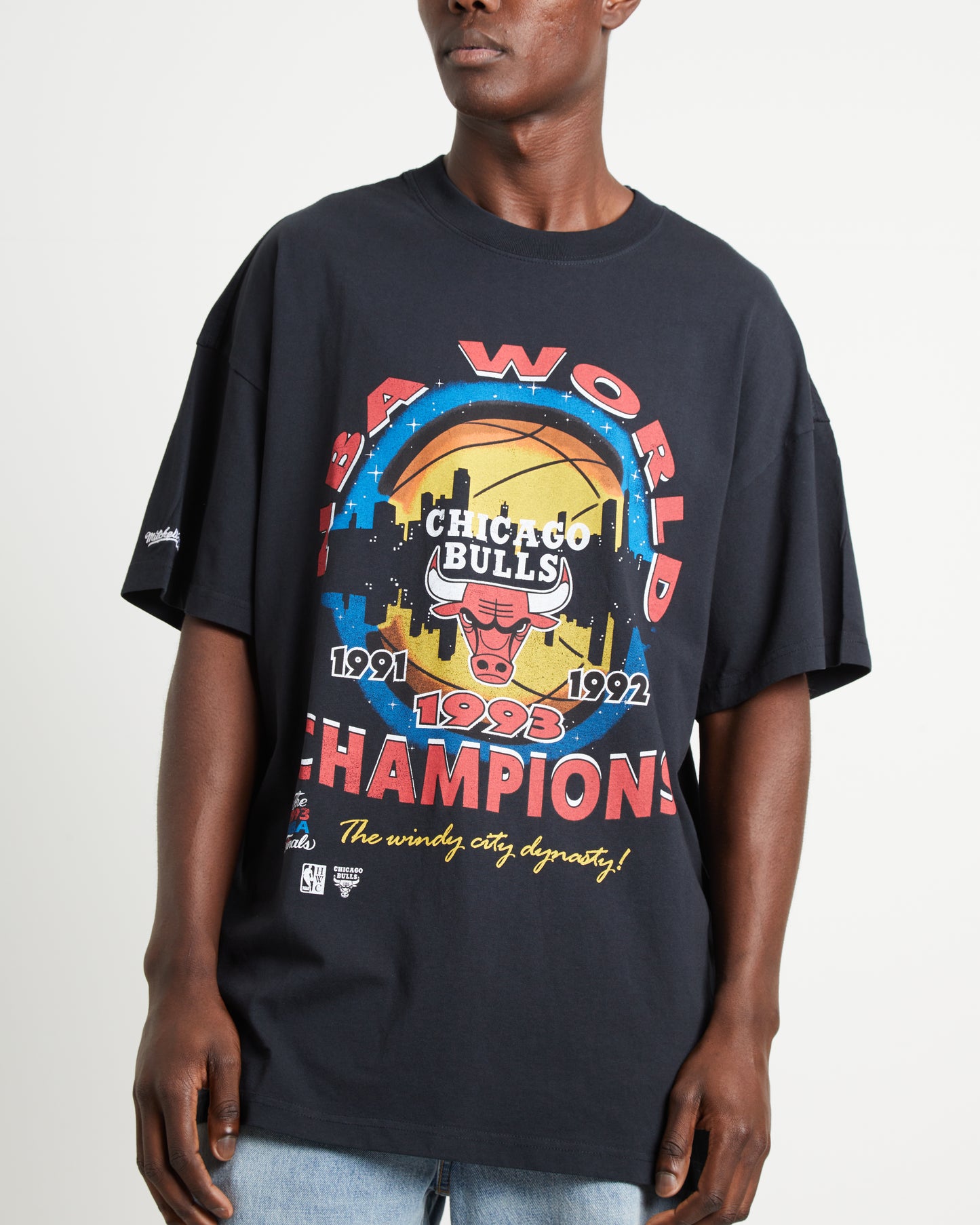 Bulls Finals Champions Short Sleeve T-Shirt in Faded Black
