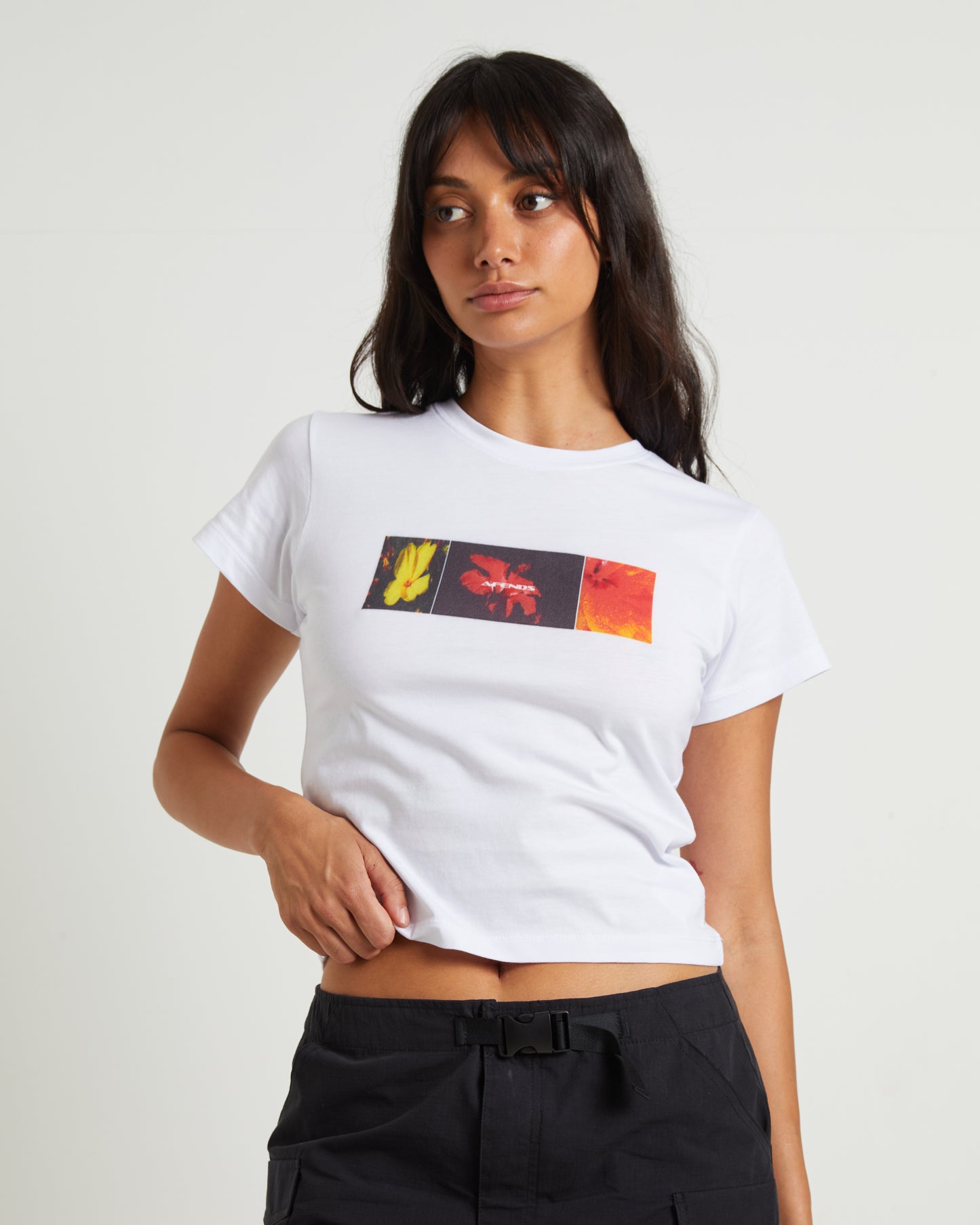 Bloom Recycled Baby Tee in White