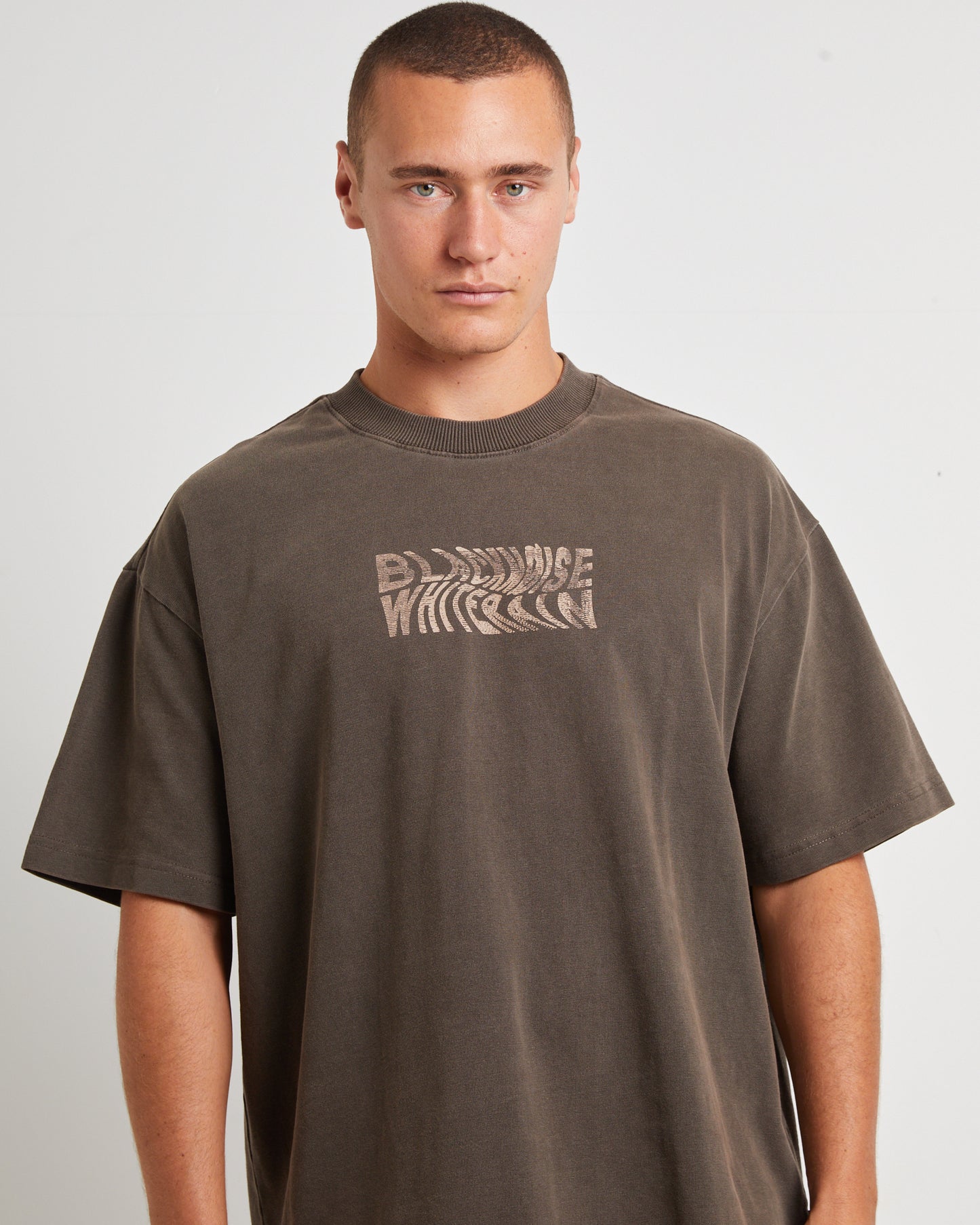 Warped Short Sleeve T-Shirt in Umber Brown