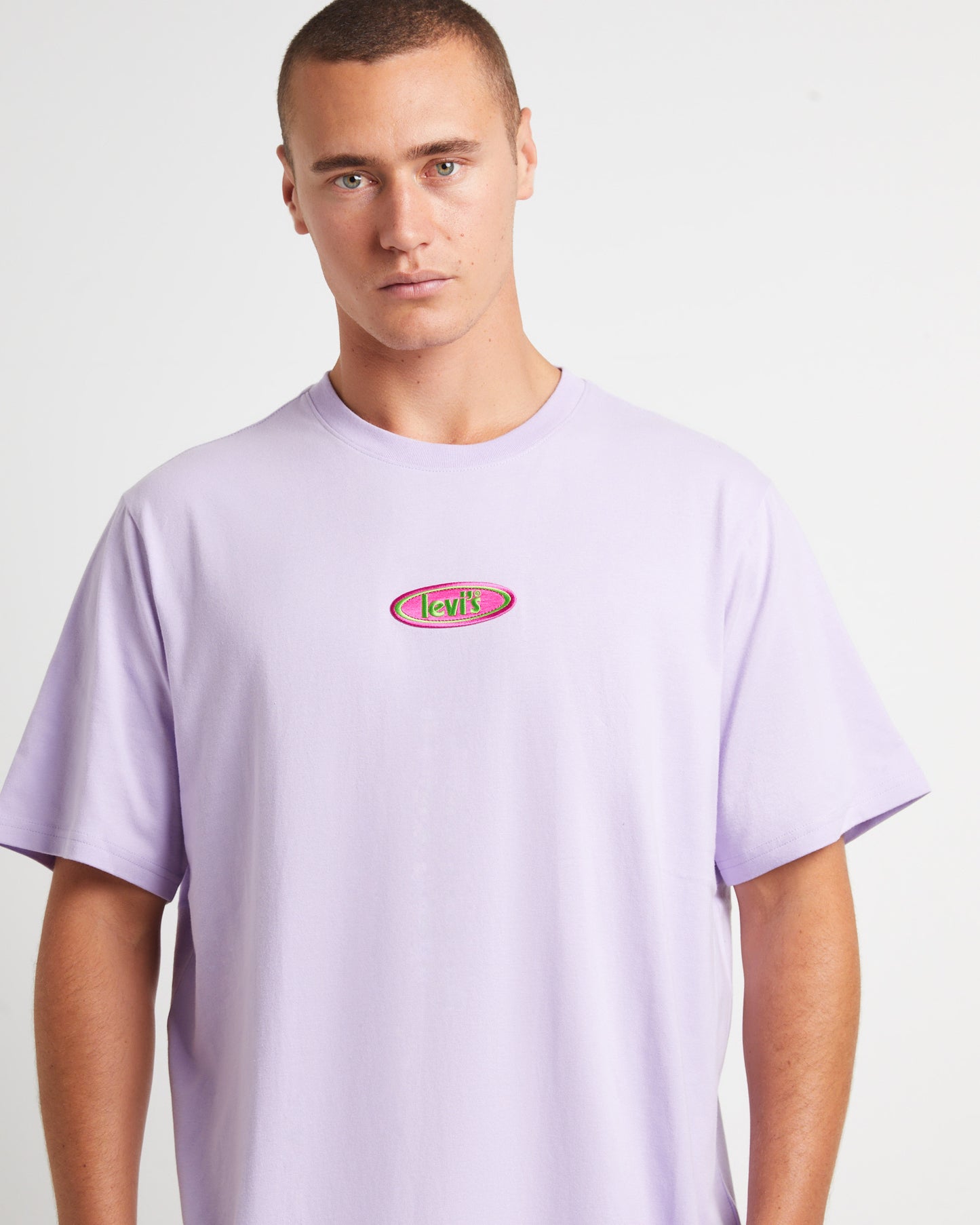 Short Sleeve Relaxed Fit T-Shirt in Purple Rose