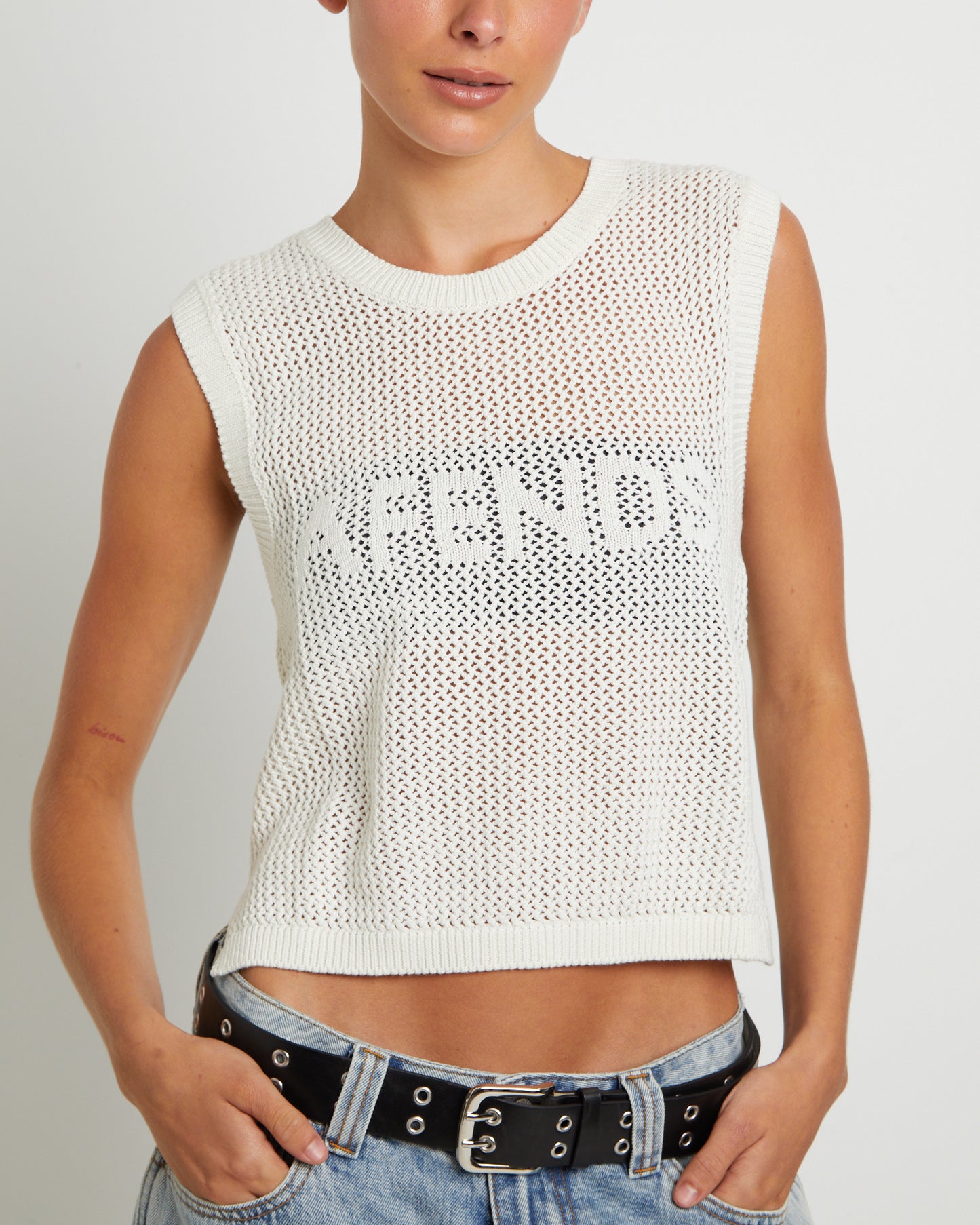 Ryder Recycled Knit Tank Top in White