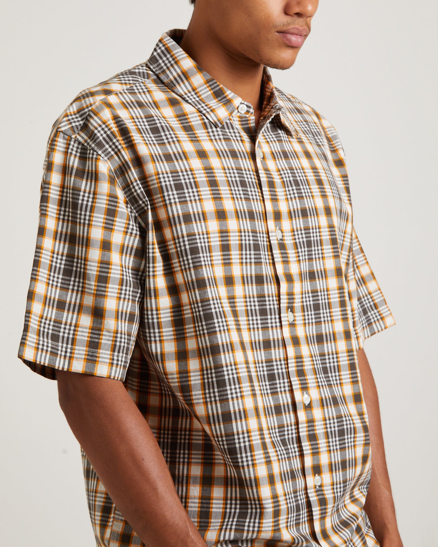 Check Out Recycled Short Sleeve Shirt in Moonbeam Check