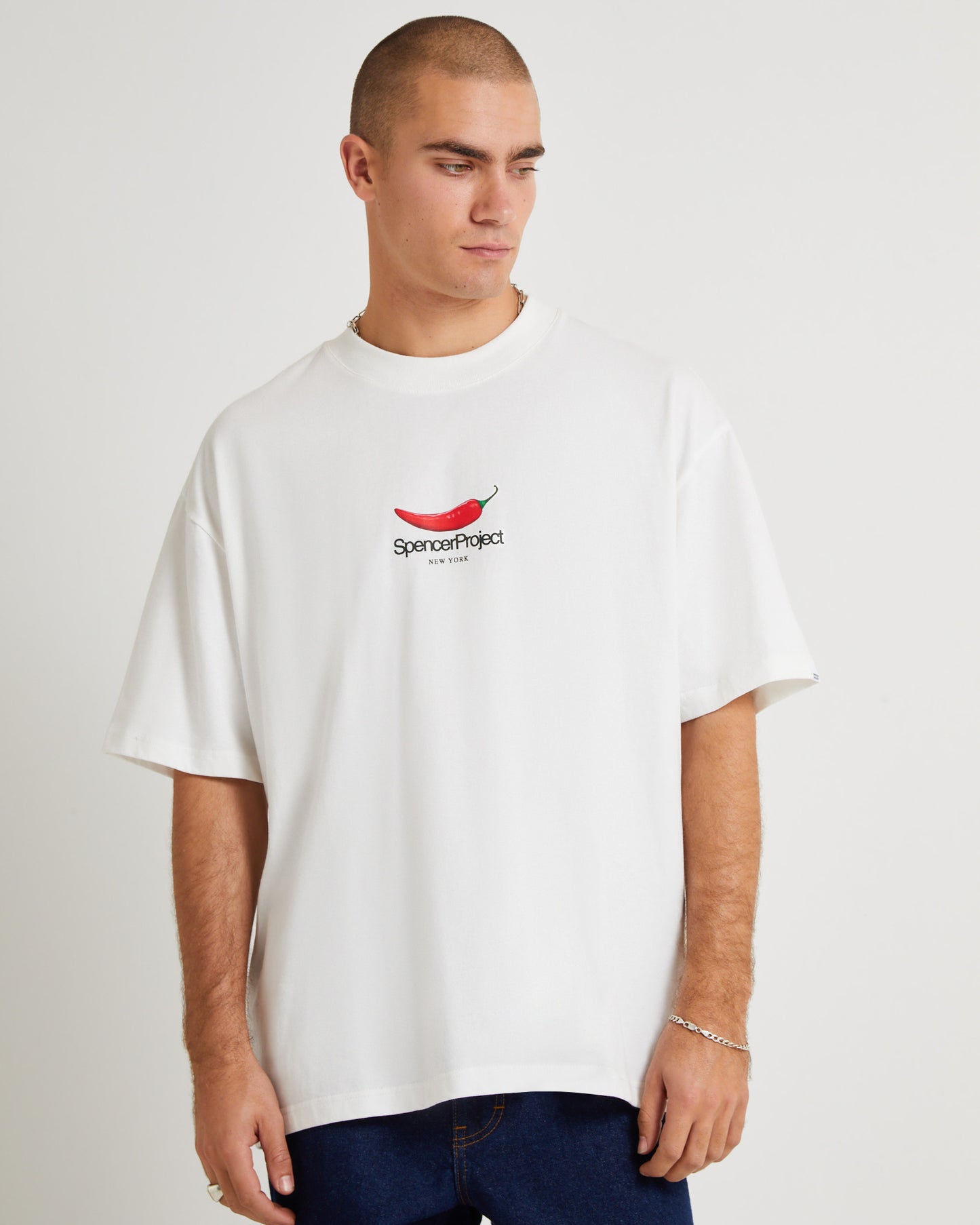 Chillies Short Sleeve T-Shirt in White