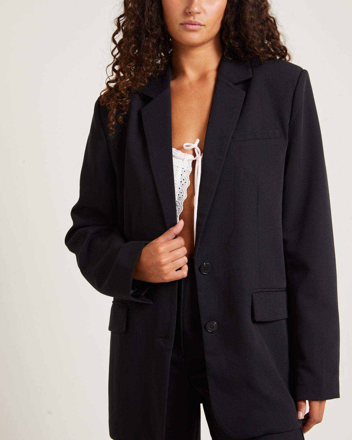 Evie Boyfriend Blazer BLACK