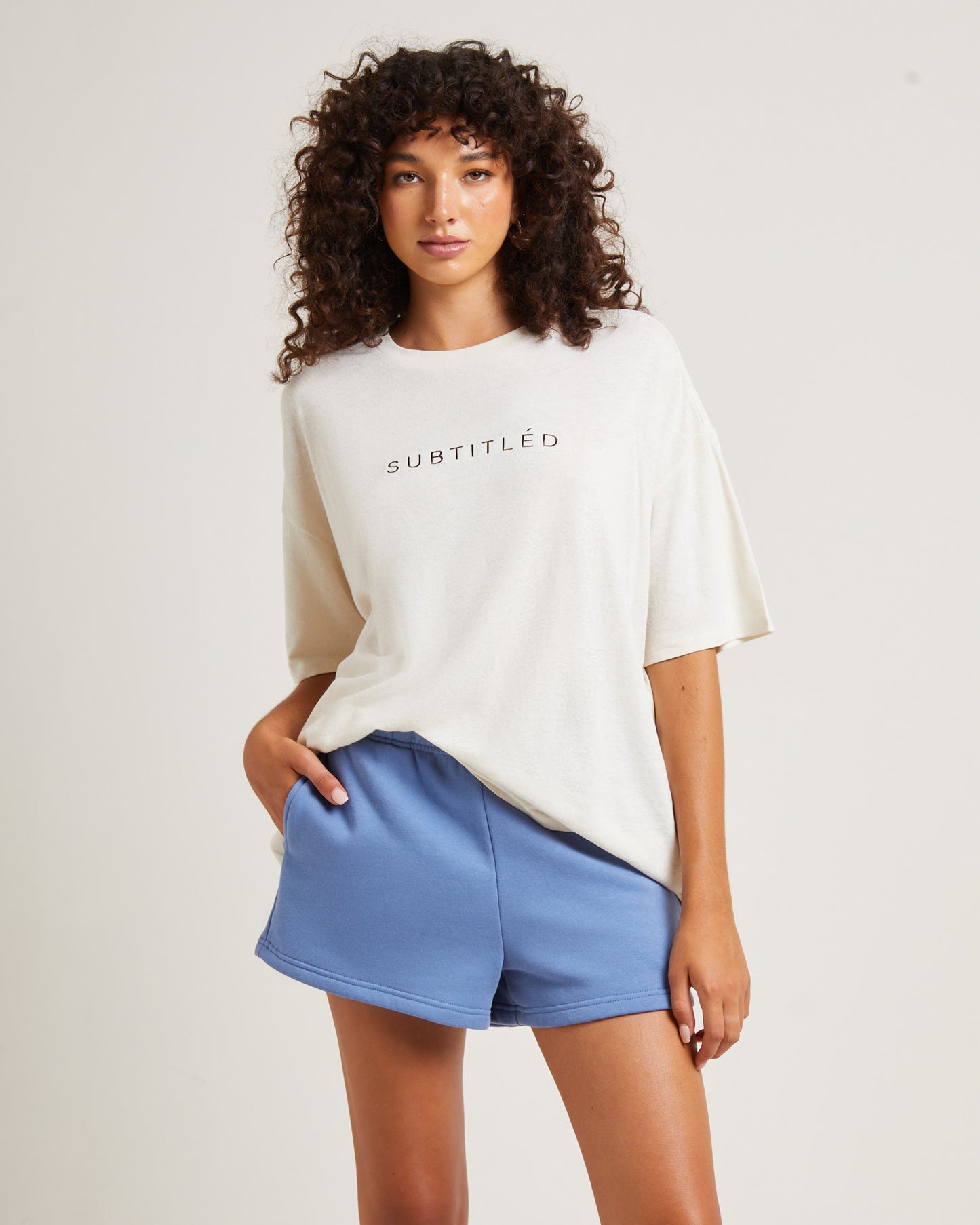 State Linen Oversized T-Shirt in Cream