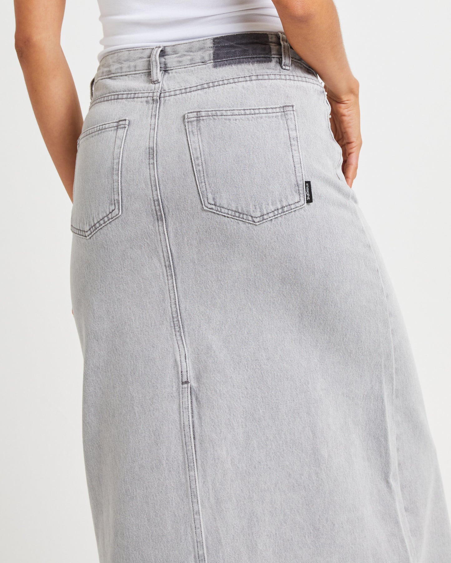Nala Maxi Denim Skirt Pebble
