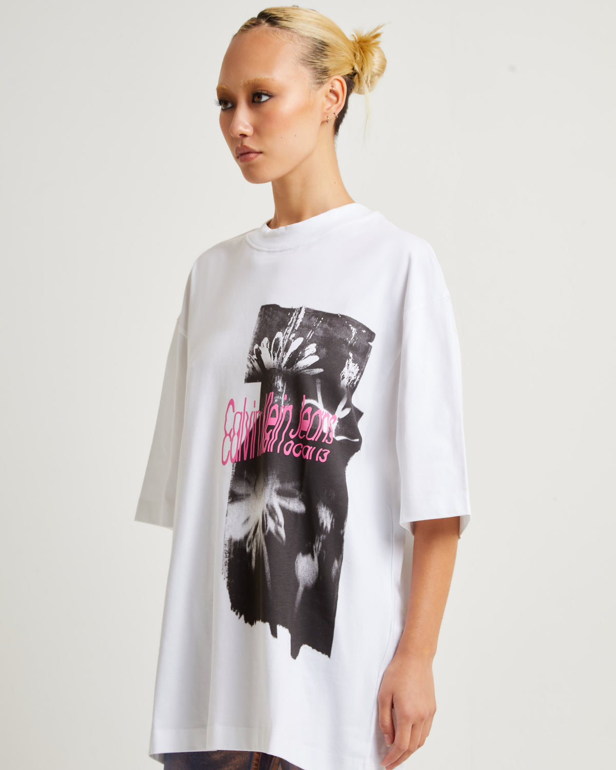 Graphic Tee Disrupted Floral BRIGHT WHITE