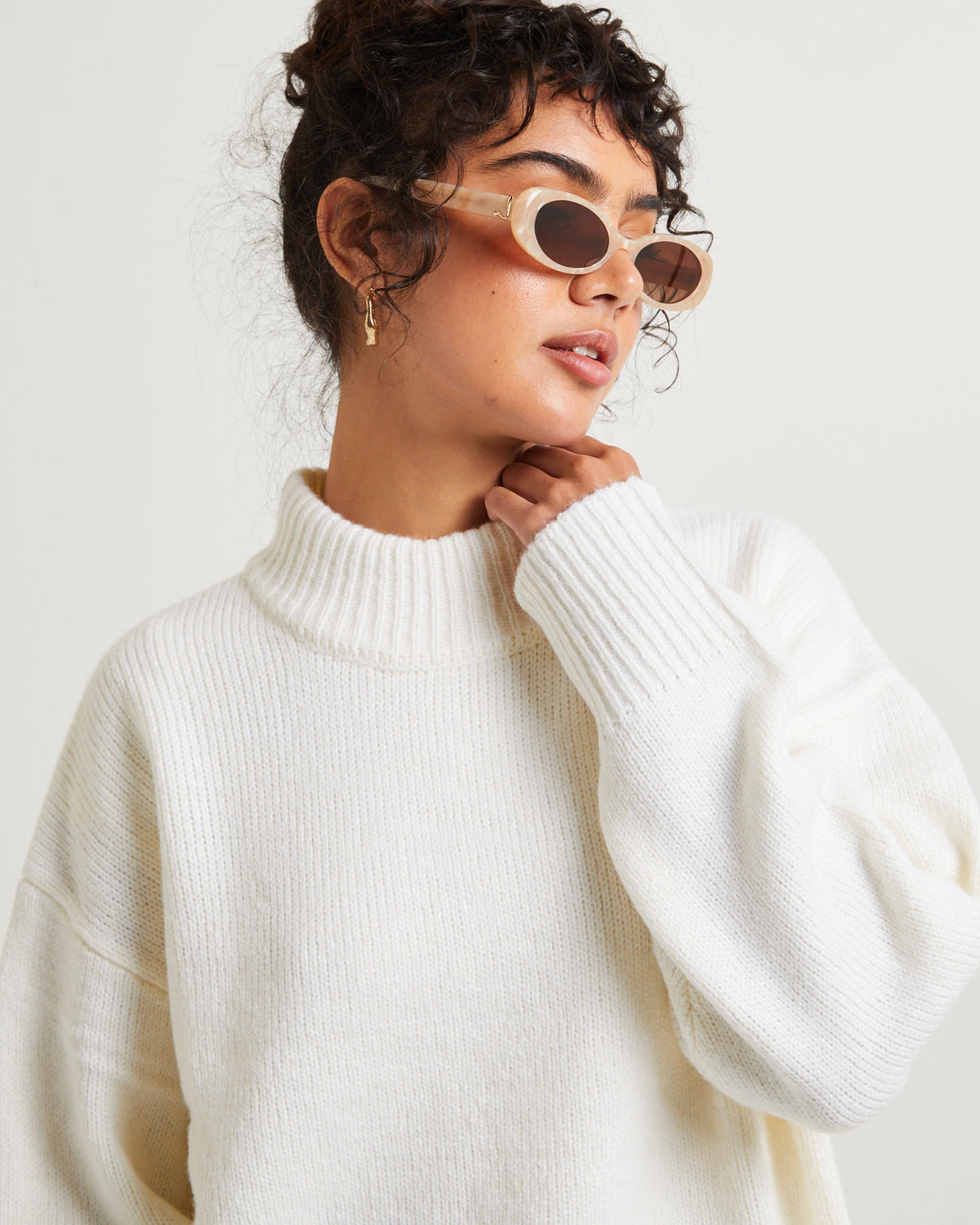 Maxie Oversized Knit Jumper WHITE