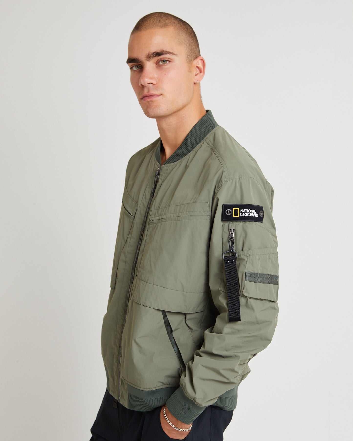 Romus Utility Aviator Jacket Lichen Khaki