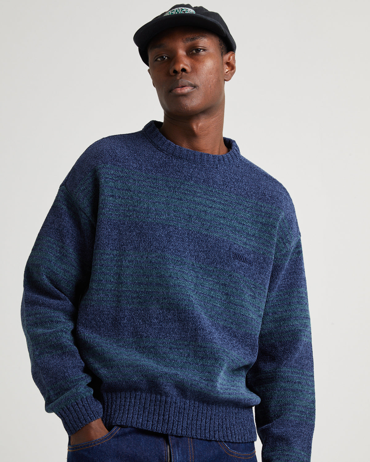 Blaze Stripe Long Sleeve Knit BLUE