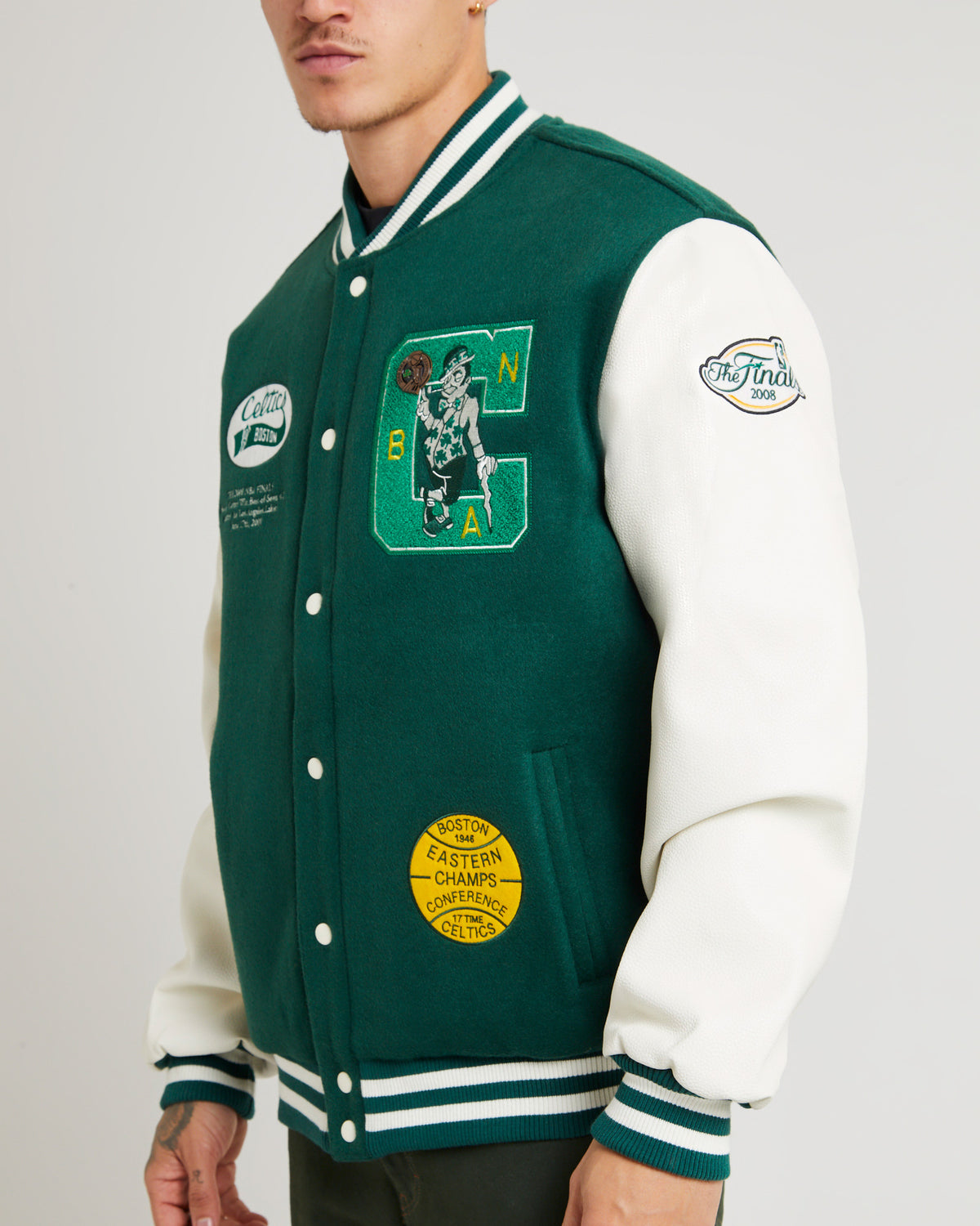 Champions Celtics Varsity Jacket GREEN
