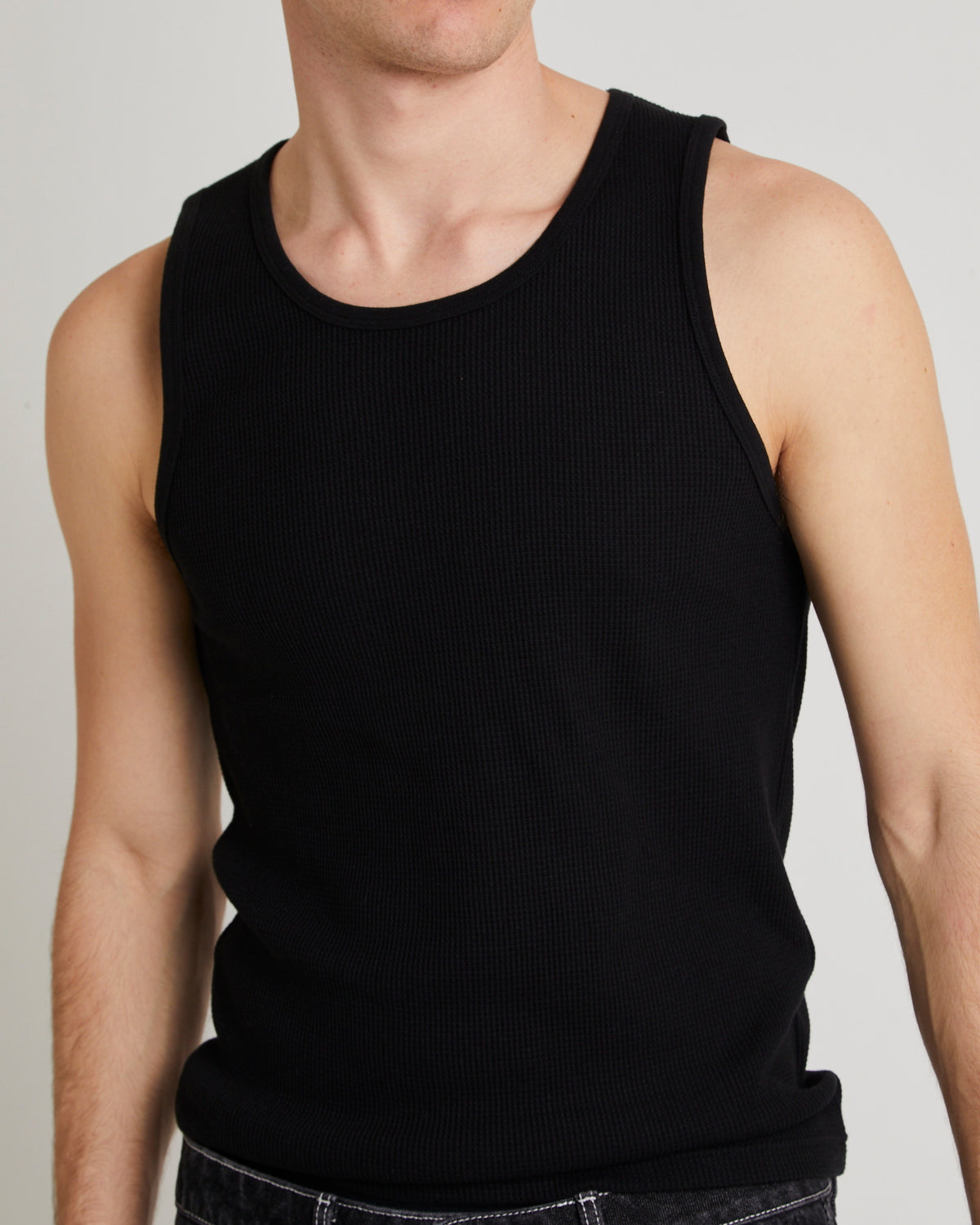 Waffle Singlet BLACK