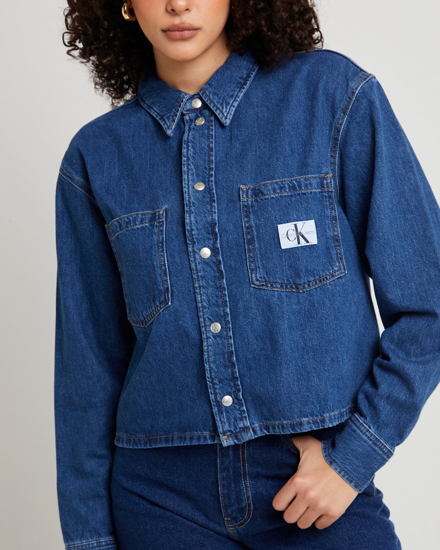 Cropped Dad Denim Shirt