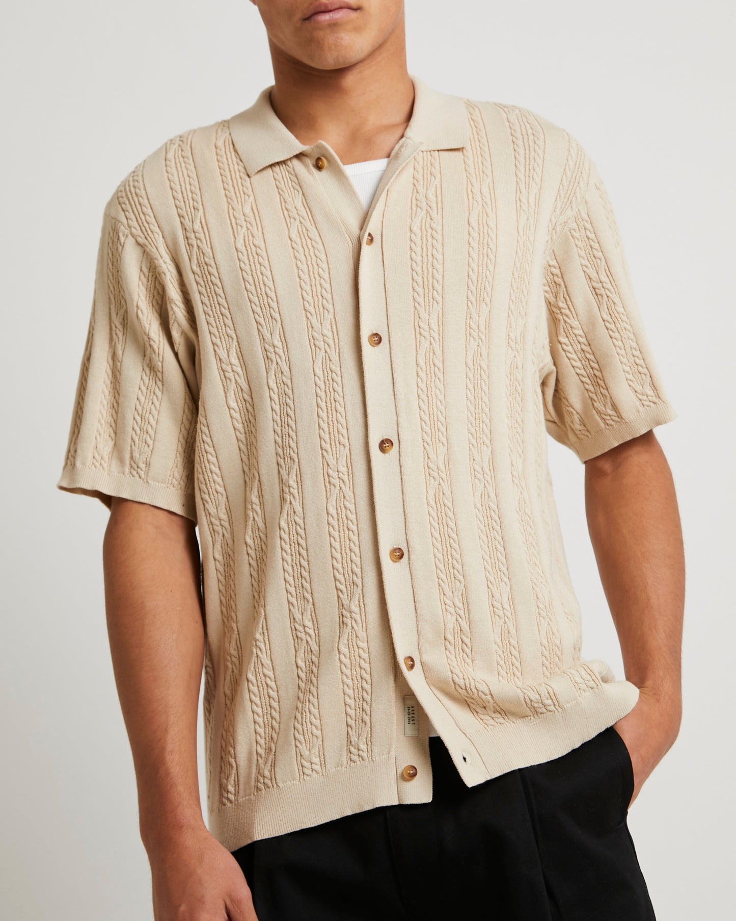 Santis Short Sleeve Cable Knit Shirt