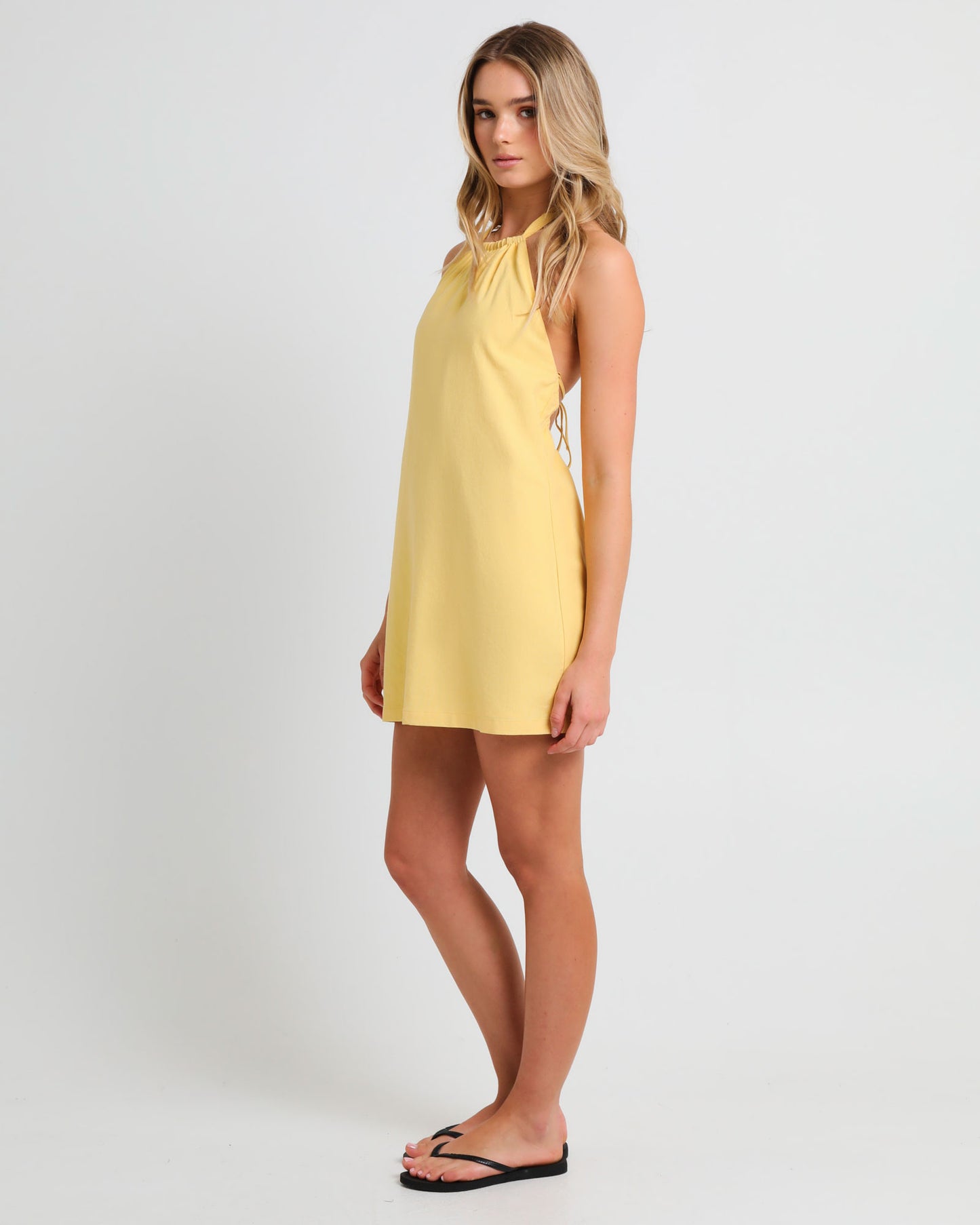 Halcyon Halter Linen Dress
