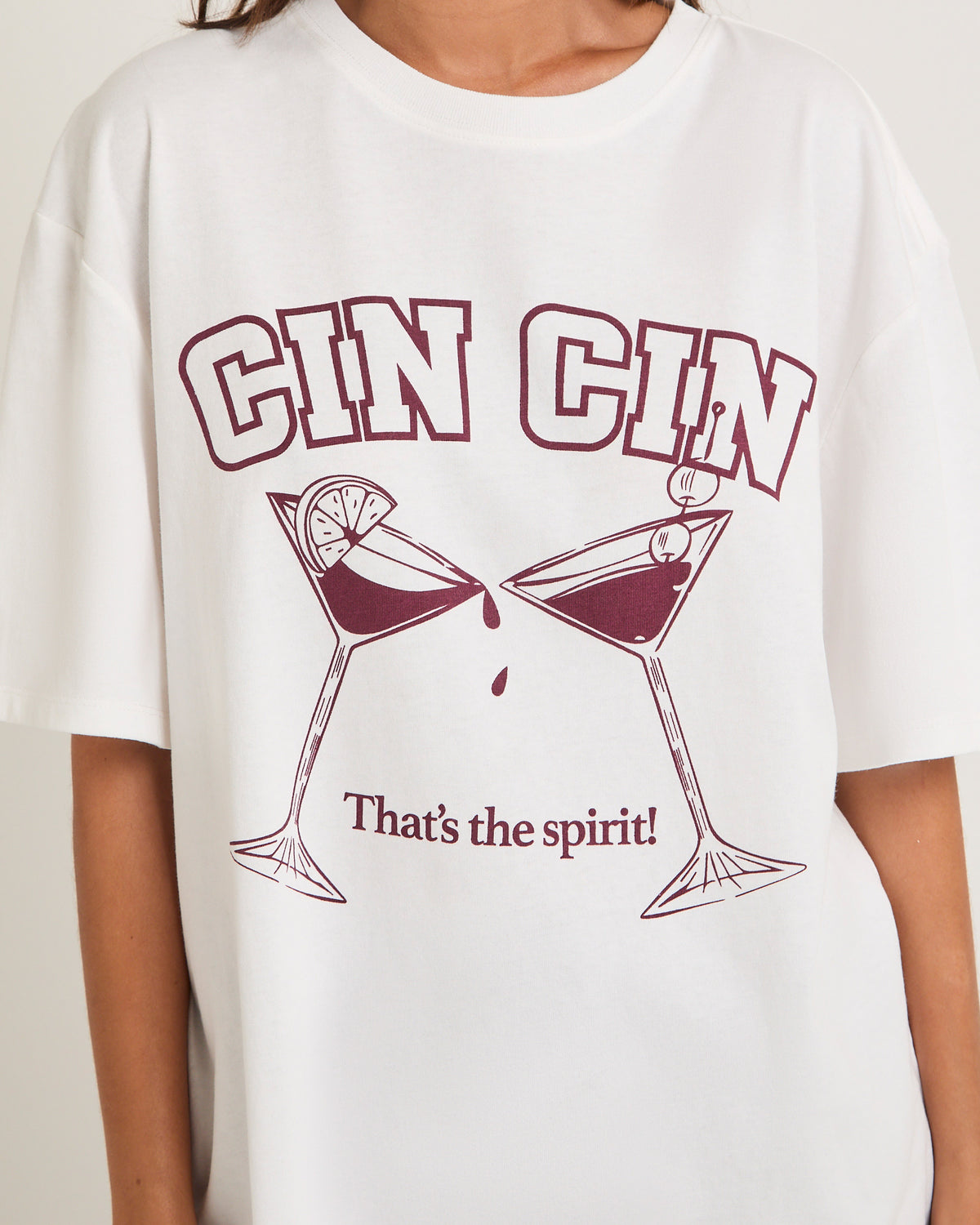 Cin Cin Oversized T-Shirt WHITE