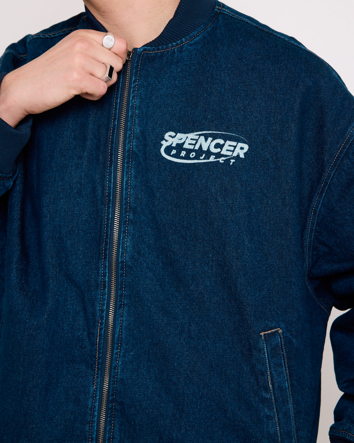 Raven Denim Bomber Jacket BLUE