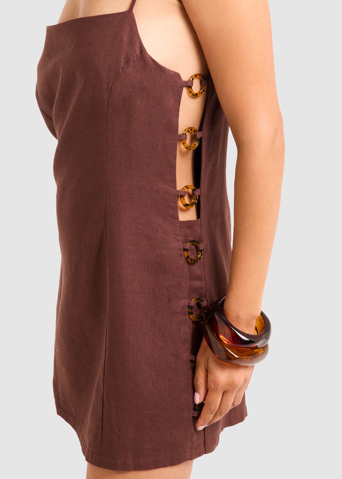 Luca Ring Mini Dress CHOCOLATE