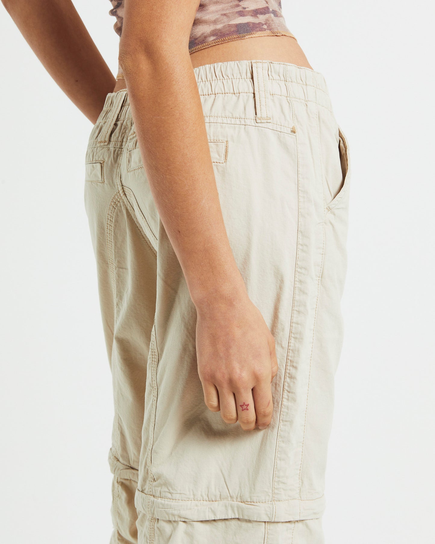 BDG Zip Off Y2K Pants Ecru