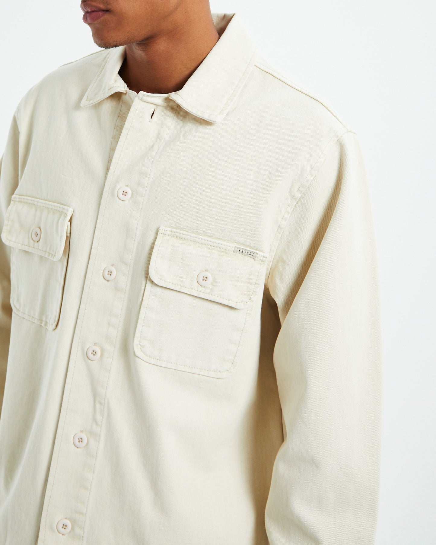 Windsor Twill Long Sleeve Overshirt Natural