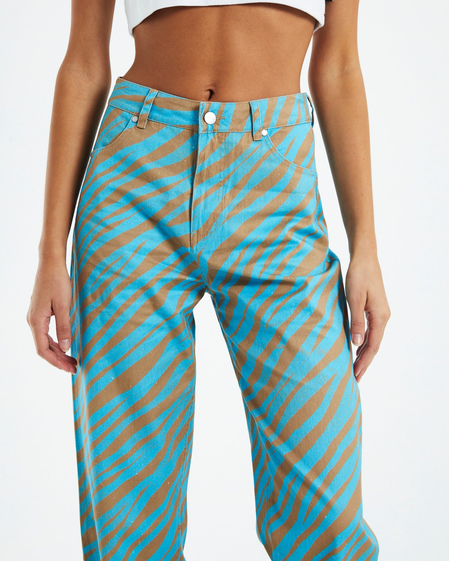 Adi Shelby Hemp Wide Leg Long Pants Blue Stripe
