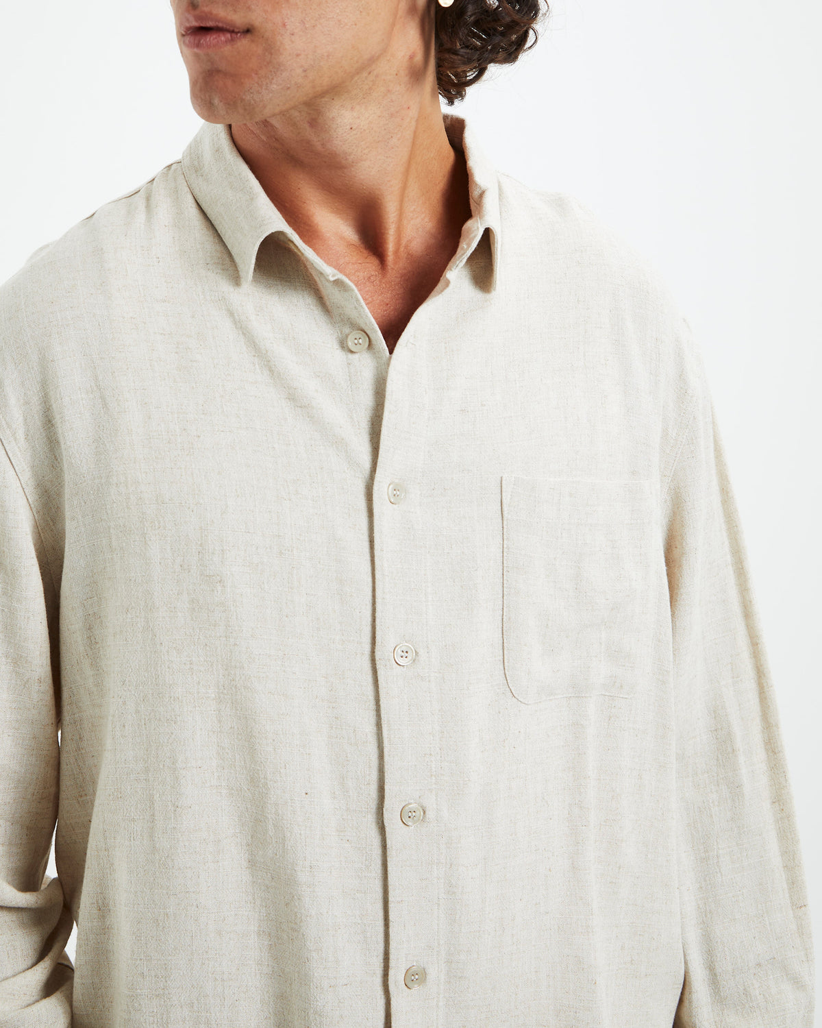 Harrison Linen Long Sleeve Shirt Natural NATURAL