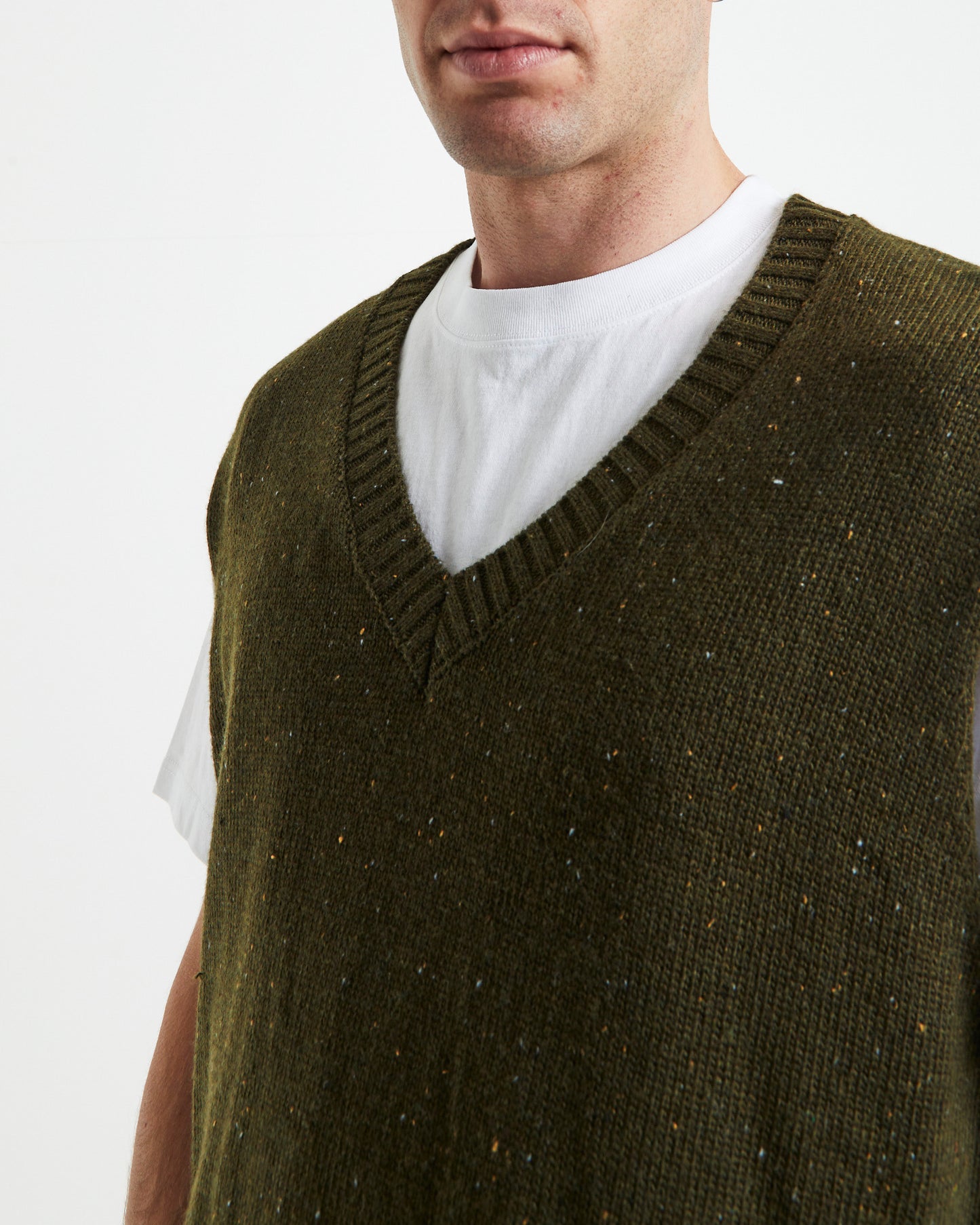 Sunday Knitted Box Vest Olive