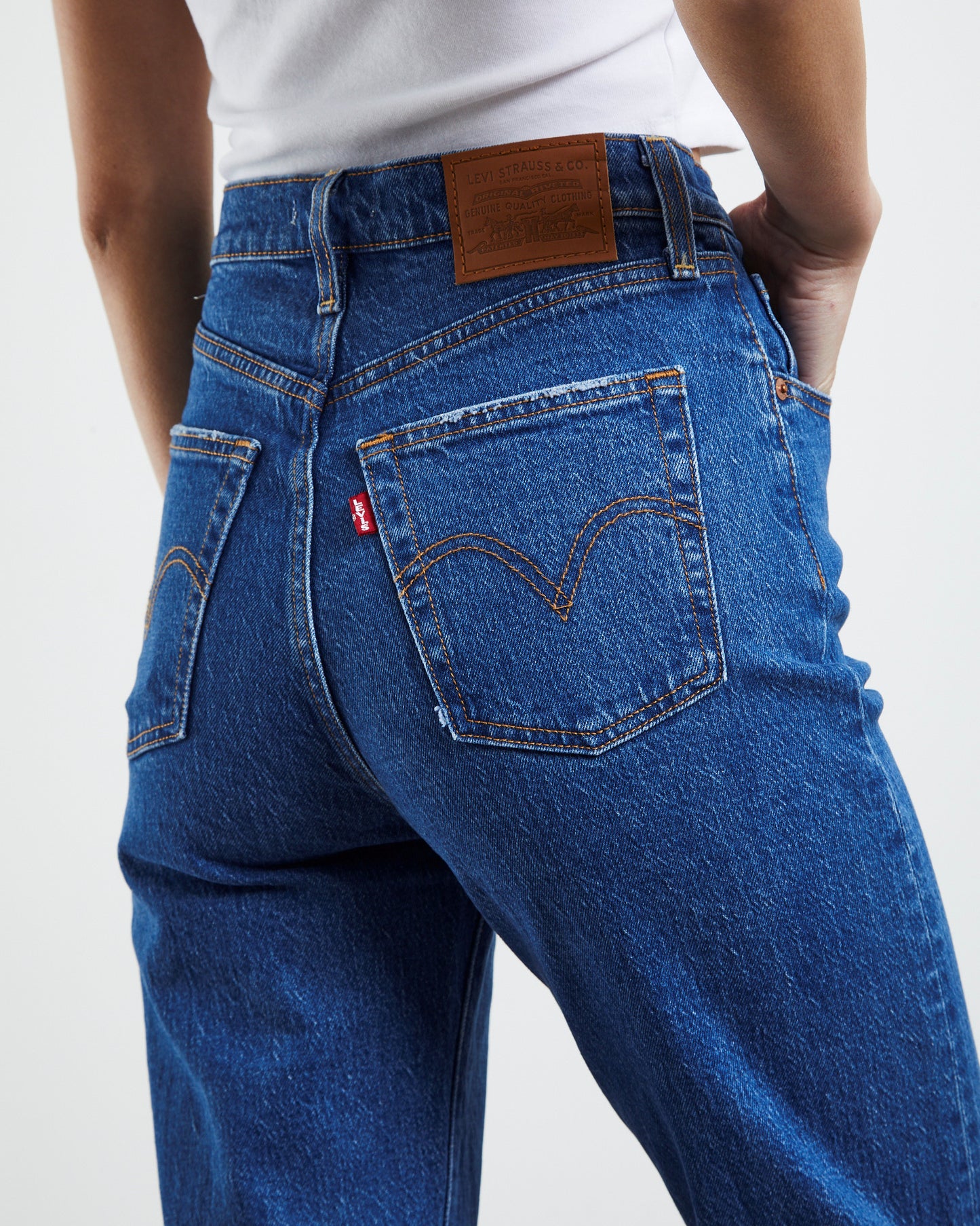 Ribcage Straight Ankle Denim Jeans Jazz Pop