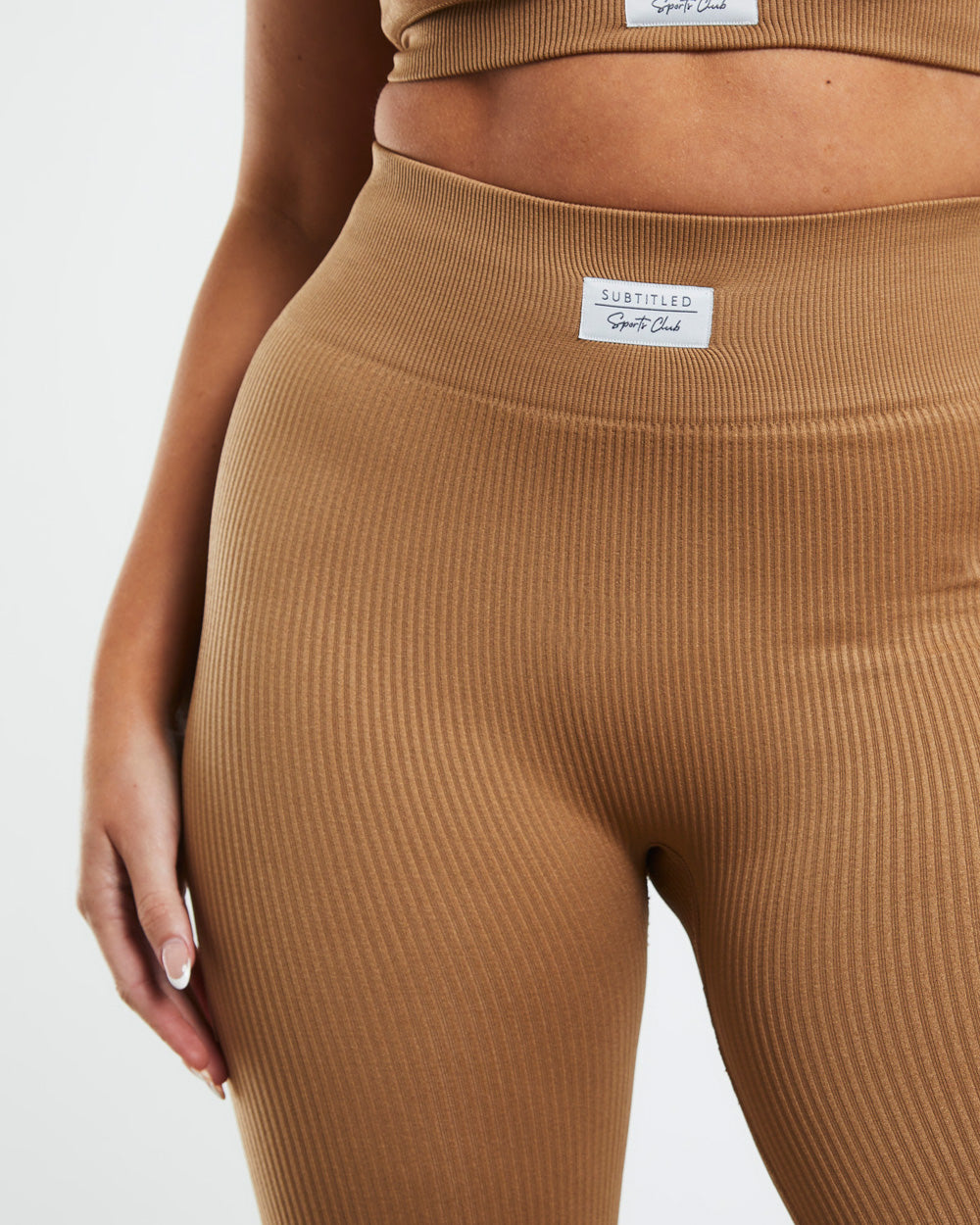 Full Length Rib Leggings Mocha Brown