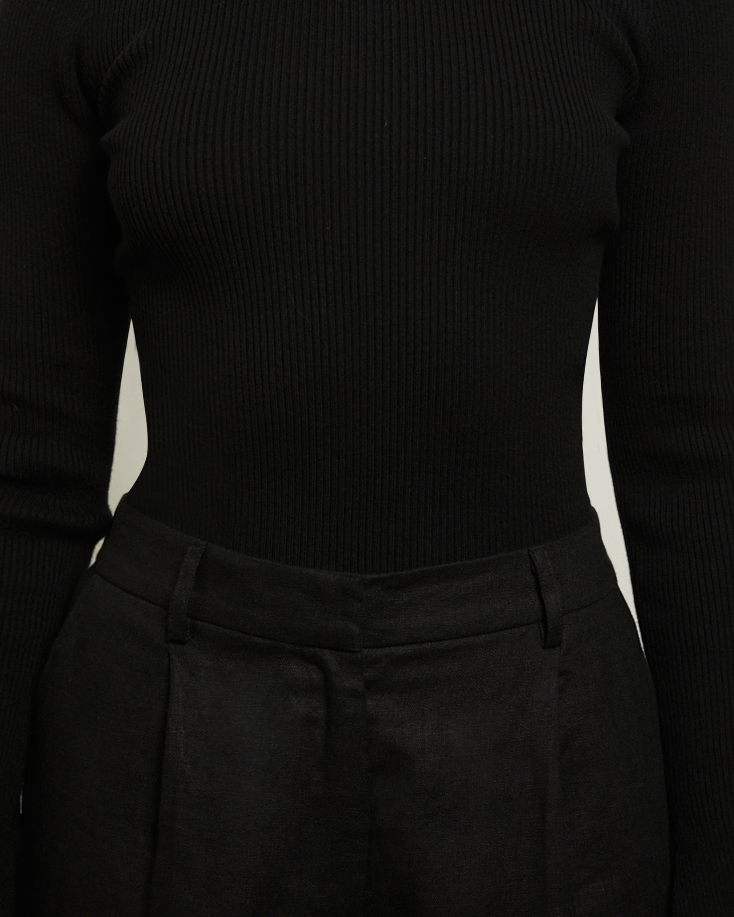 Luxe Knitted Long Sleeve Top in Black