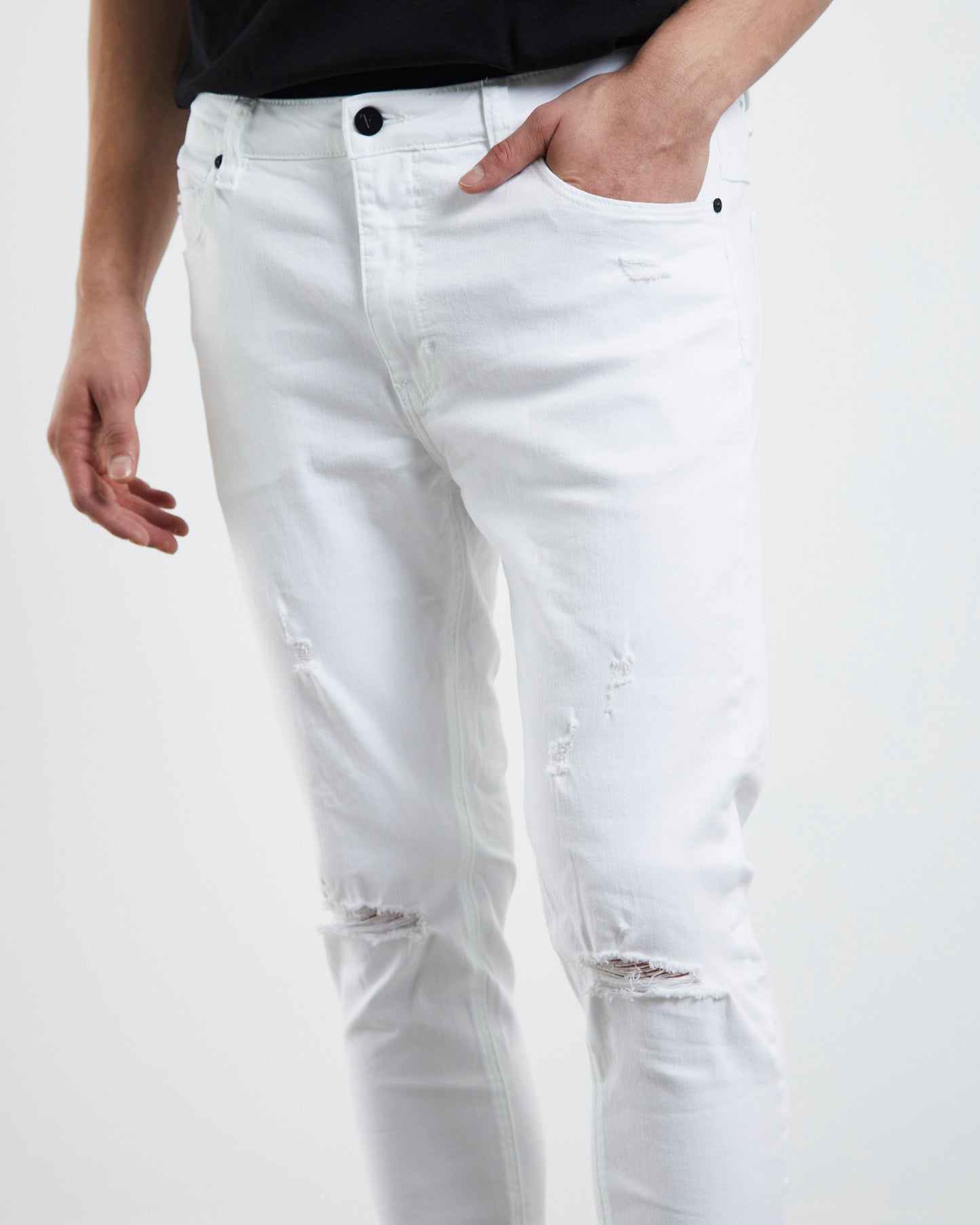 A Dropped Turn Up Skinny Denim Jeans Noise