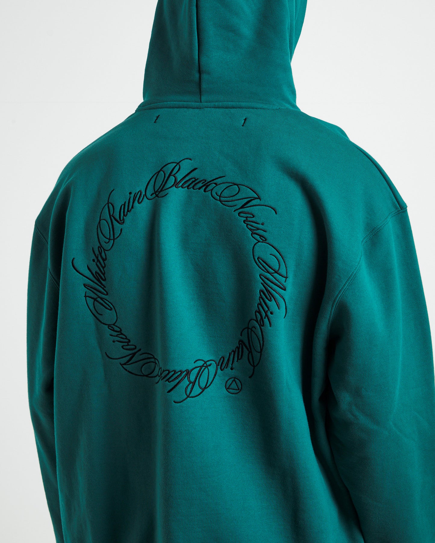 Embroidering Hoodie Pine Green