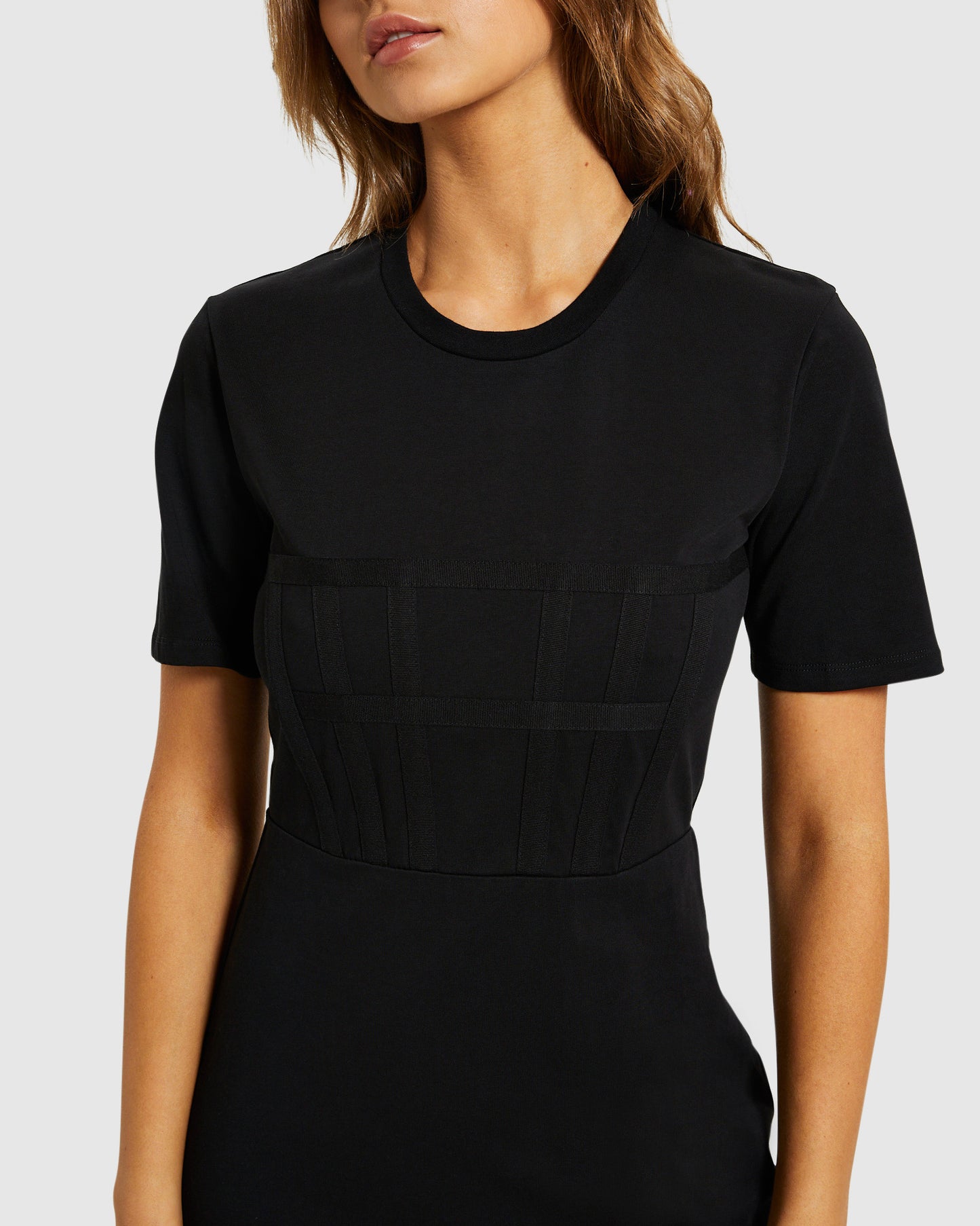 Hauskey Corset Panelled Jersey Dress
