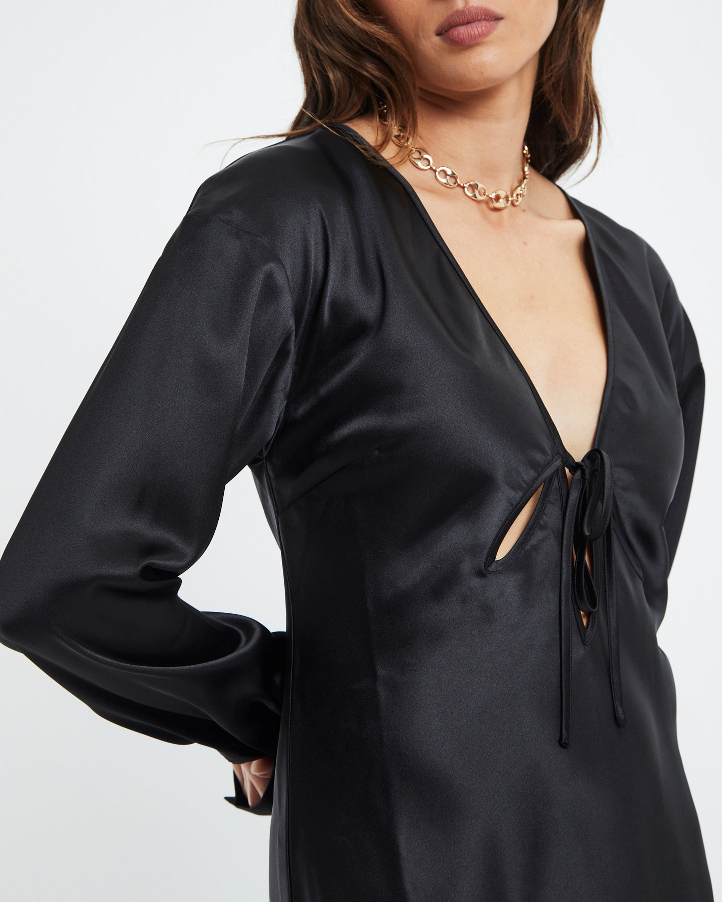 Keeley Keyhole Cut Out Silky Dress