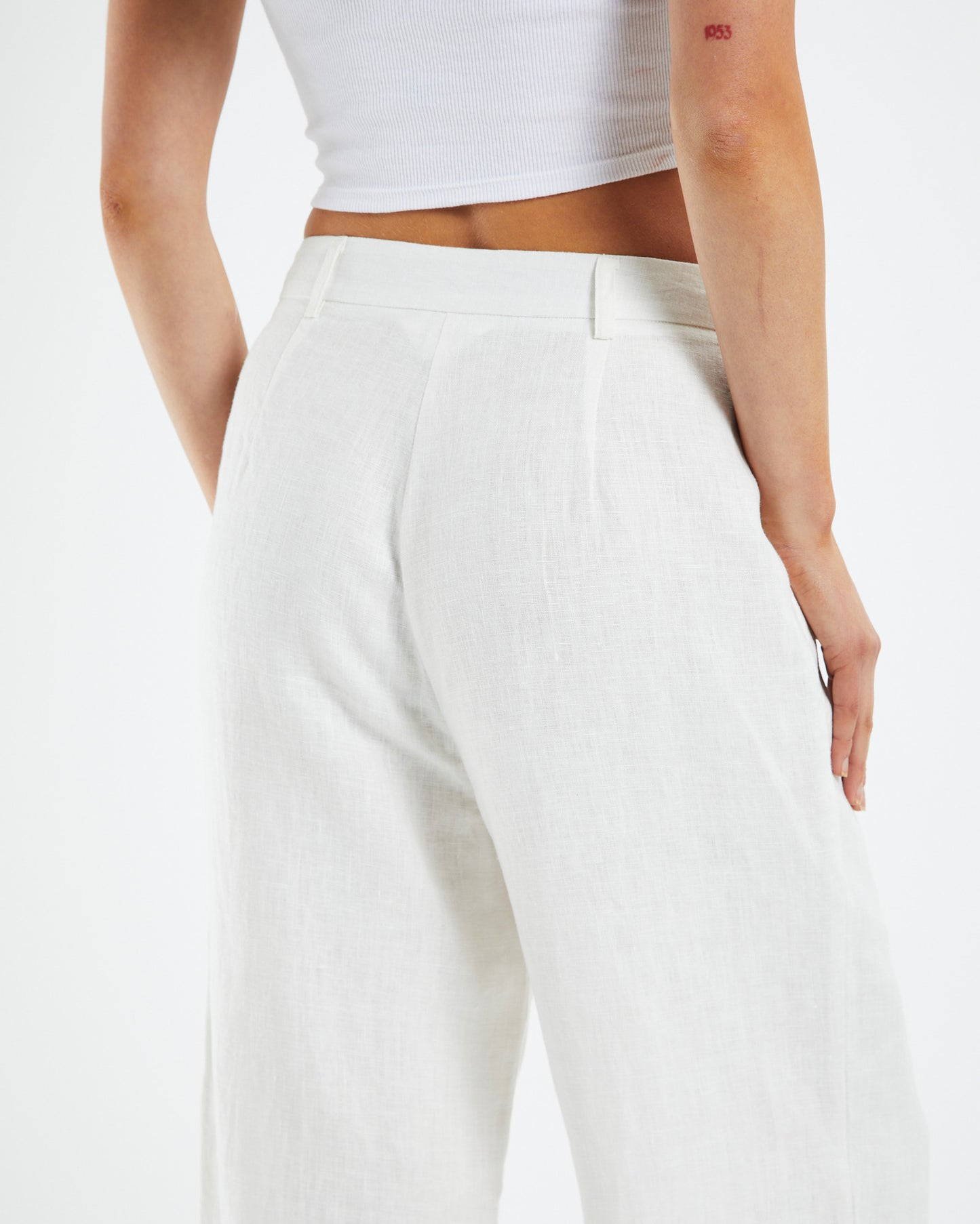 Jaylah Linen Slouch Trousers Cream