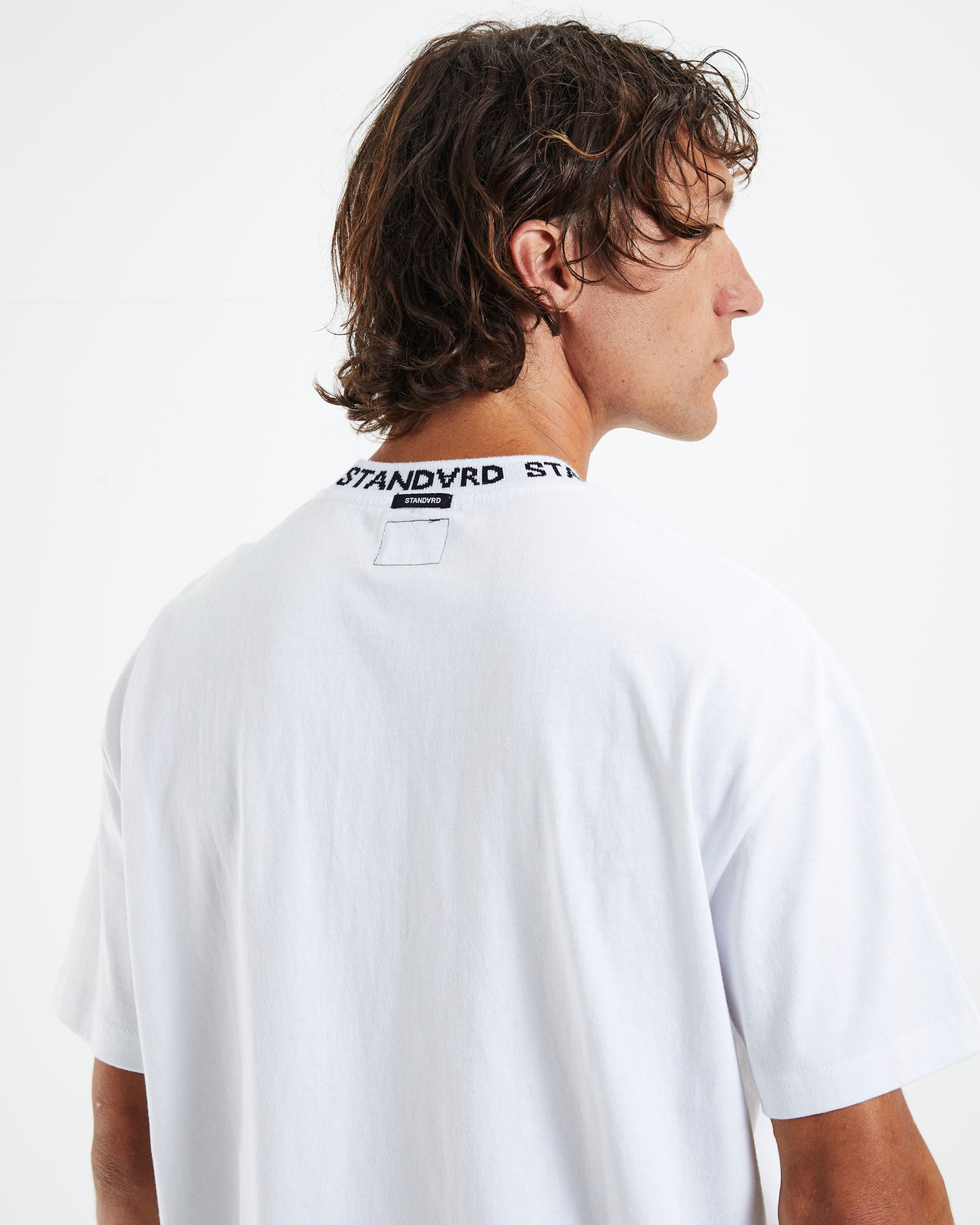 Collar Short Sleeve T-Shirt White