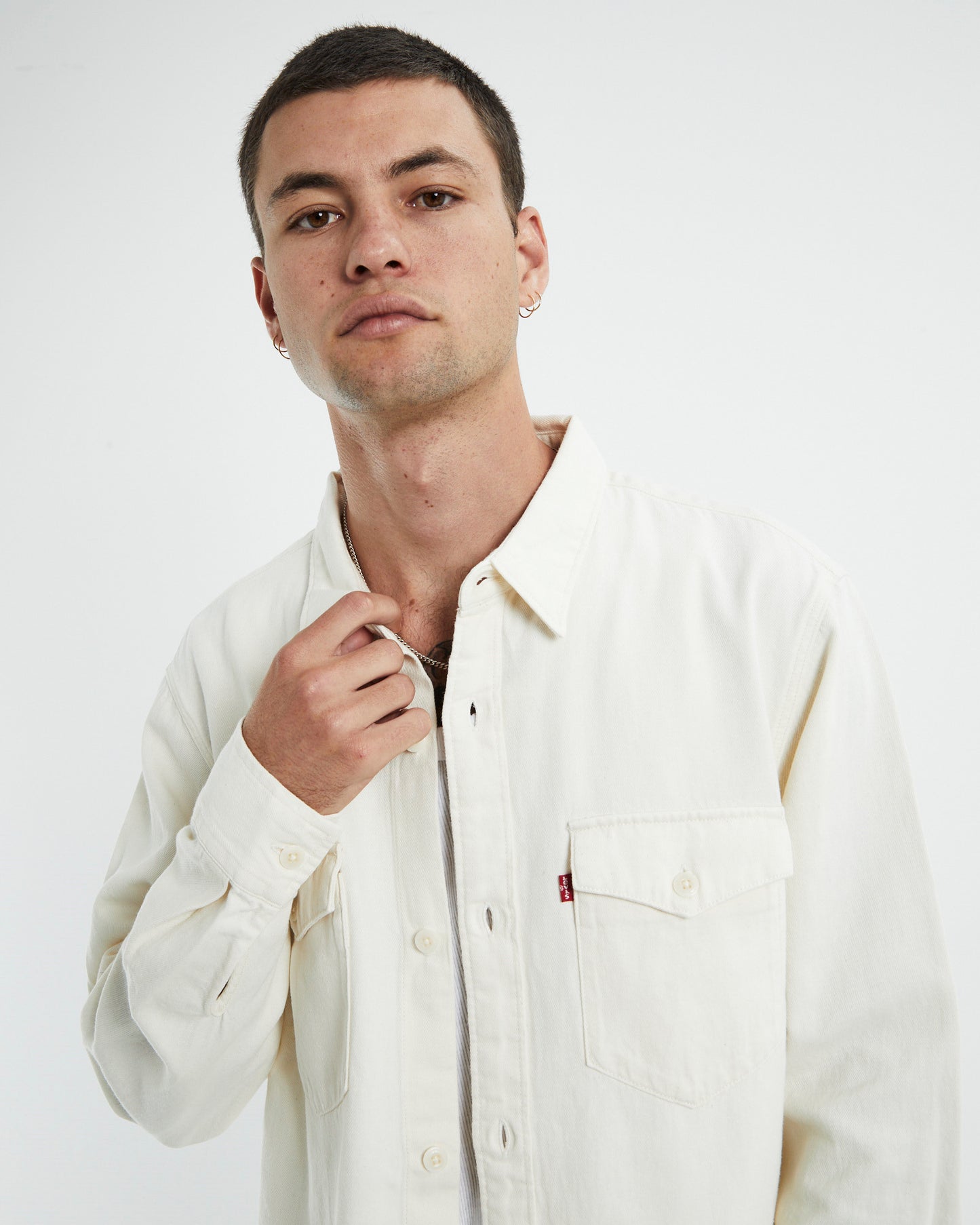 Relaxed Fit Western Shirt Fresh Ecru