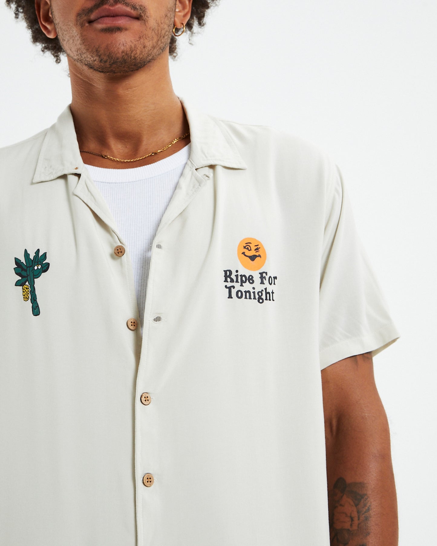 Ripe Short Sleeve Shirt Dirty White
