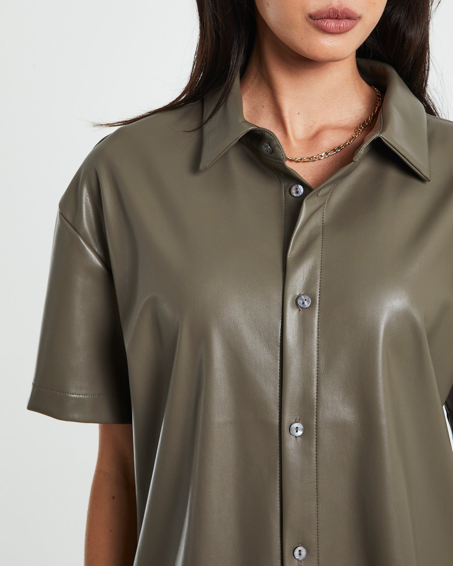 Phoebe Leather Look Shirt