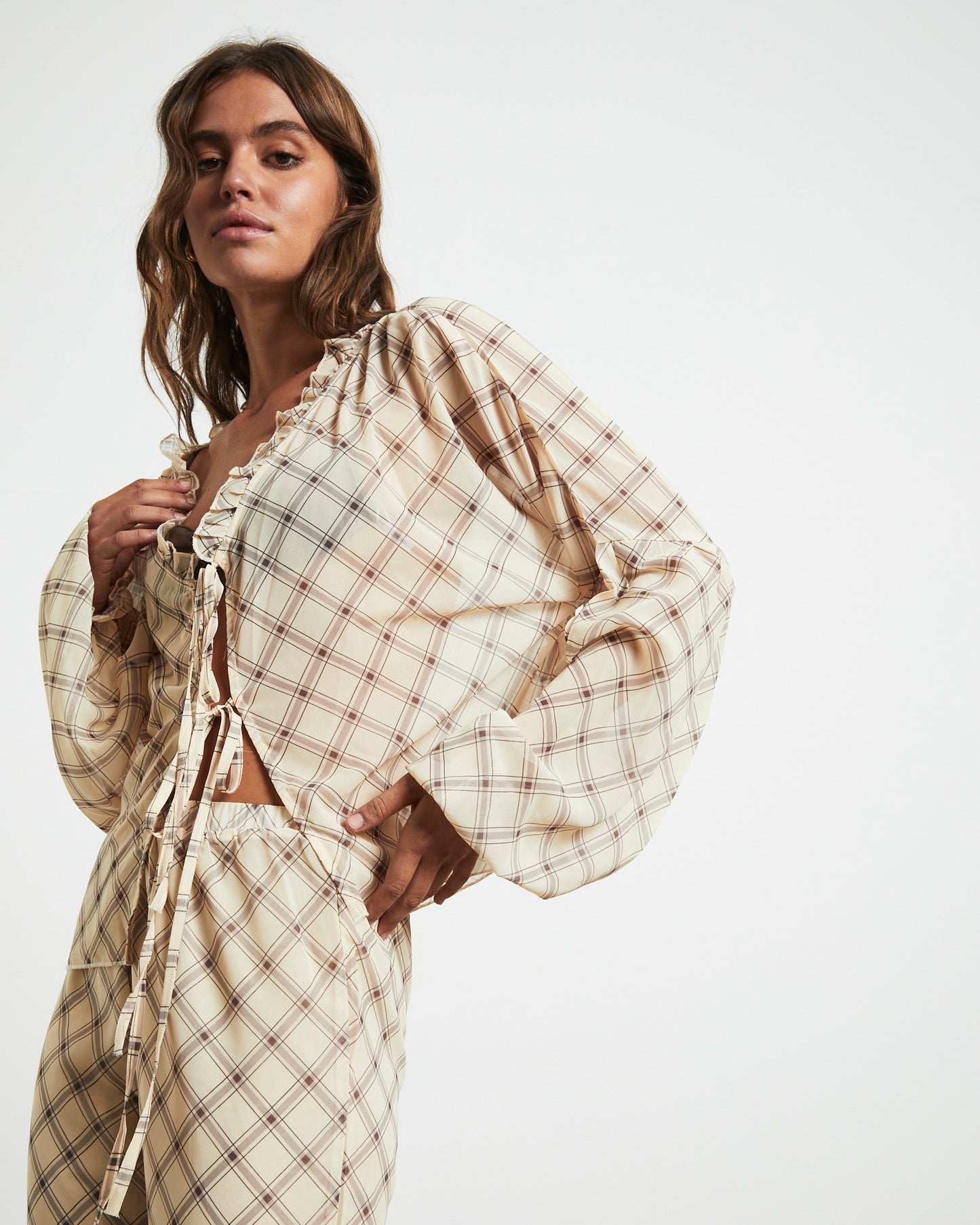 Candice Top Check Print