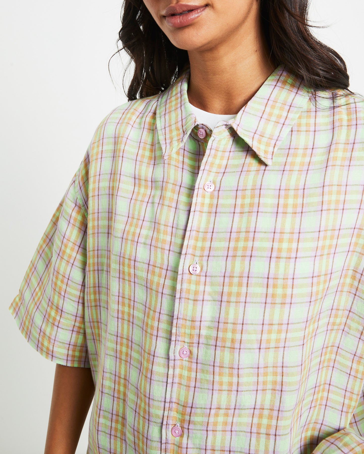 Kali Hemp Check Short Sleeve Shirt in Multi