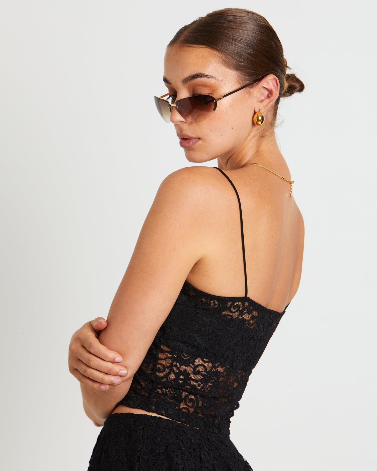 Lace Tank Top in Black