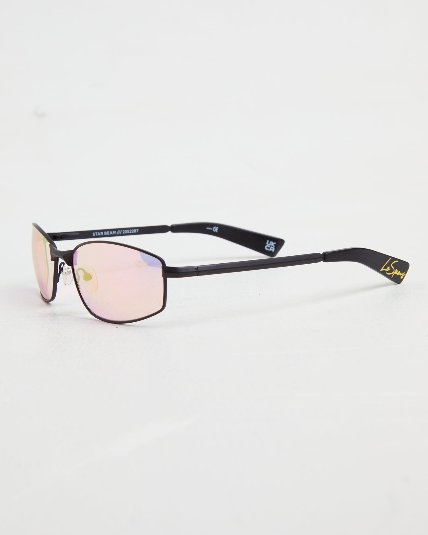Star Beam Sunglasses in Matte Black/Pink Mirror