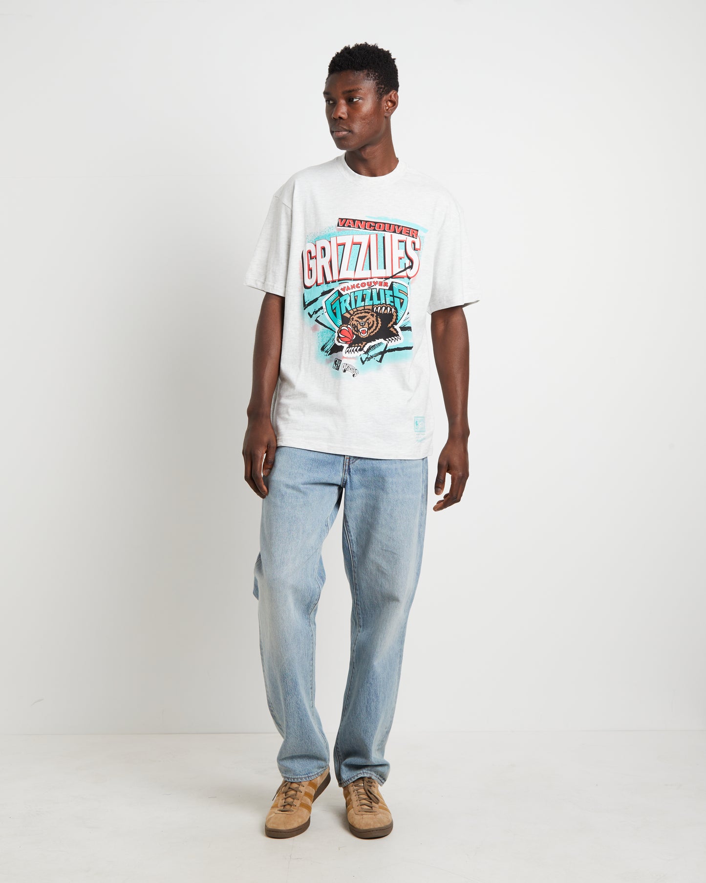 Grizzlies Abstract Short Sleeve T-Shirt in Silver Marle
